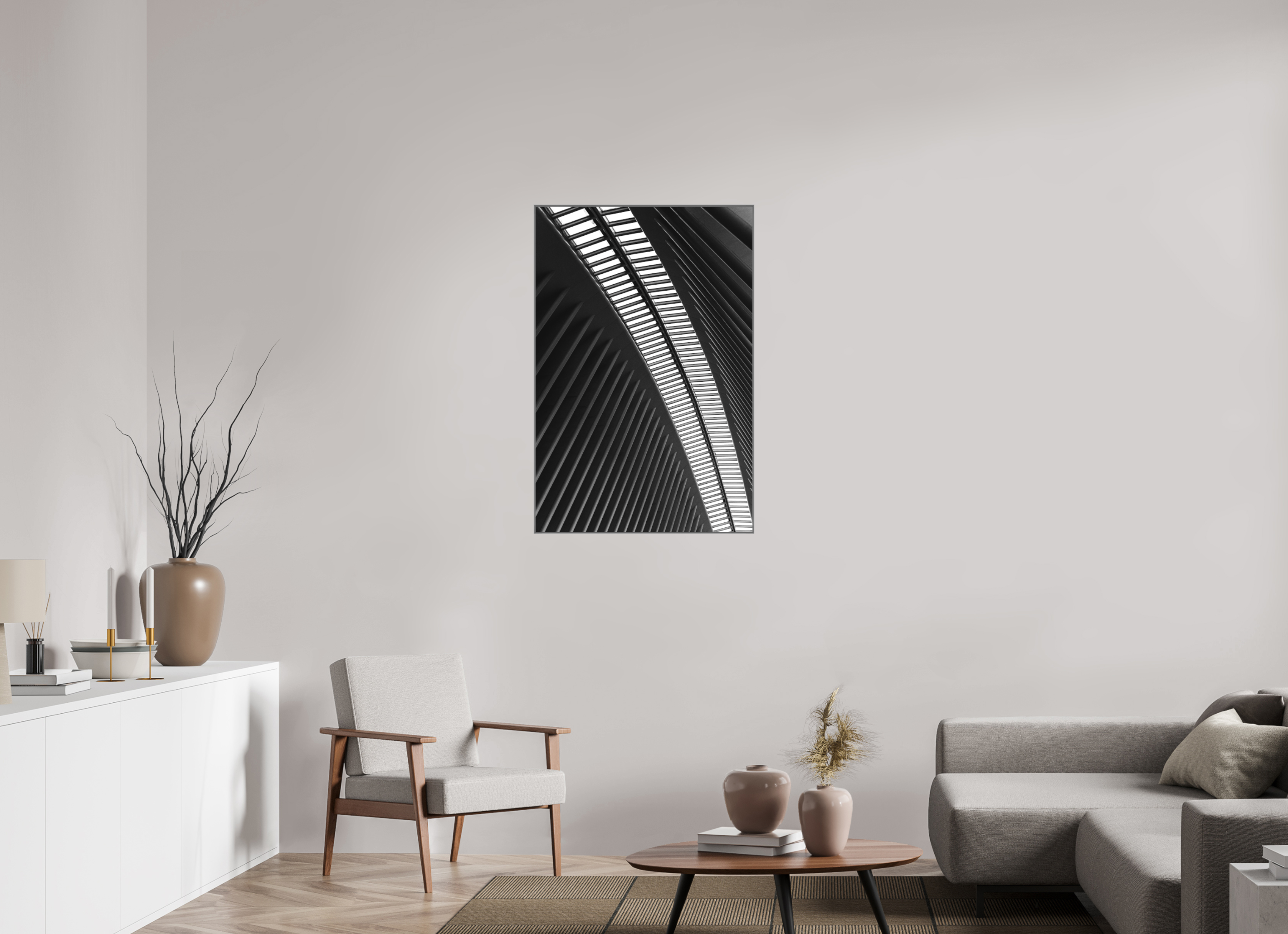 70 x 105 cm, Acrylic matt 2mm - Alu American case 25mm - silver Ground Zero Station 2