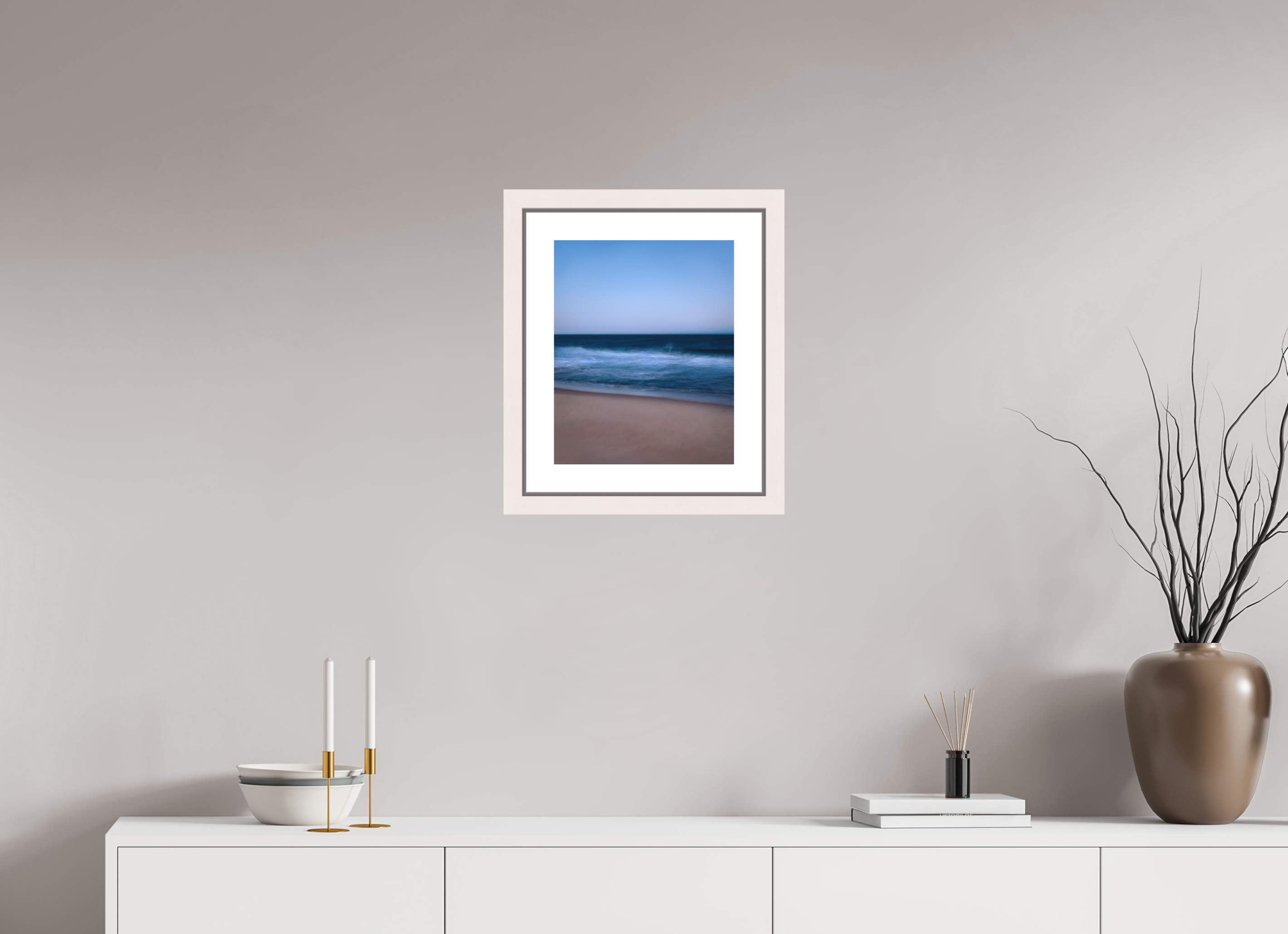 30 x 37,5 cm, Fine Art Print - Infinity Rag Photo 2 - border 5cm- Ame case 31mm - mapple white Long Island Beach