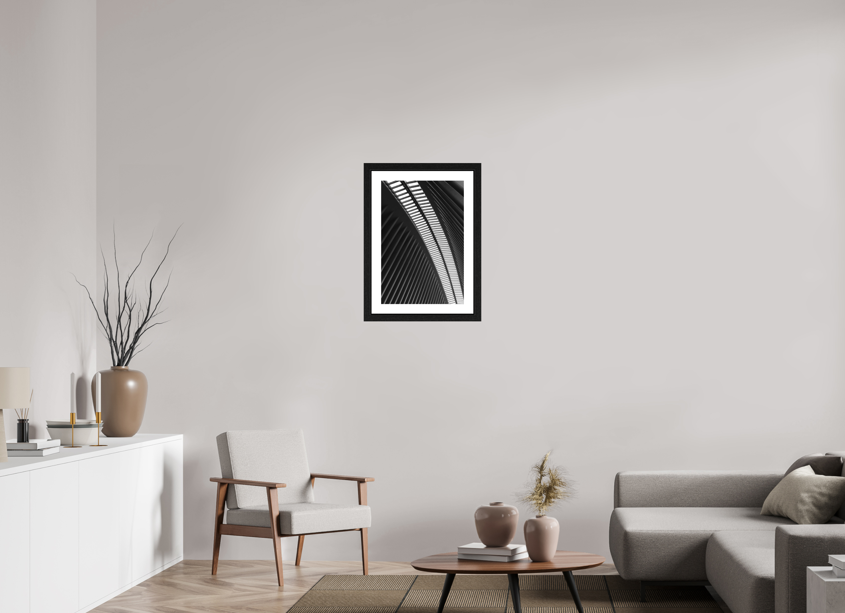 40 x 60 cm, Fine Art Print - Infinity Rag Photo 2 - border 5cm- Ame case 31mm - oak black Ground Zero Station 2