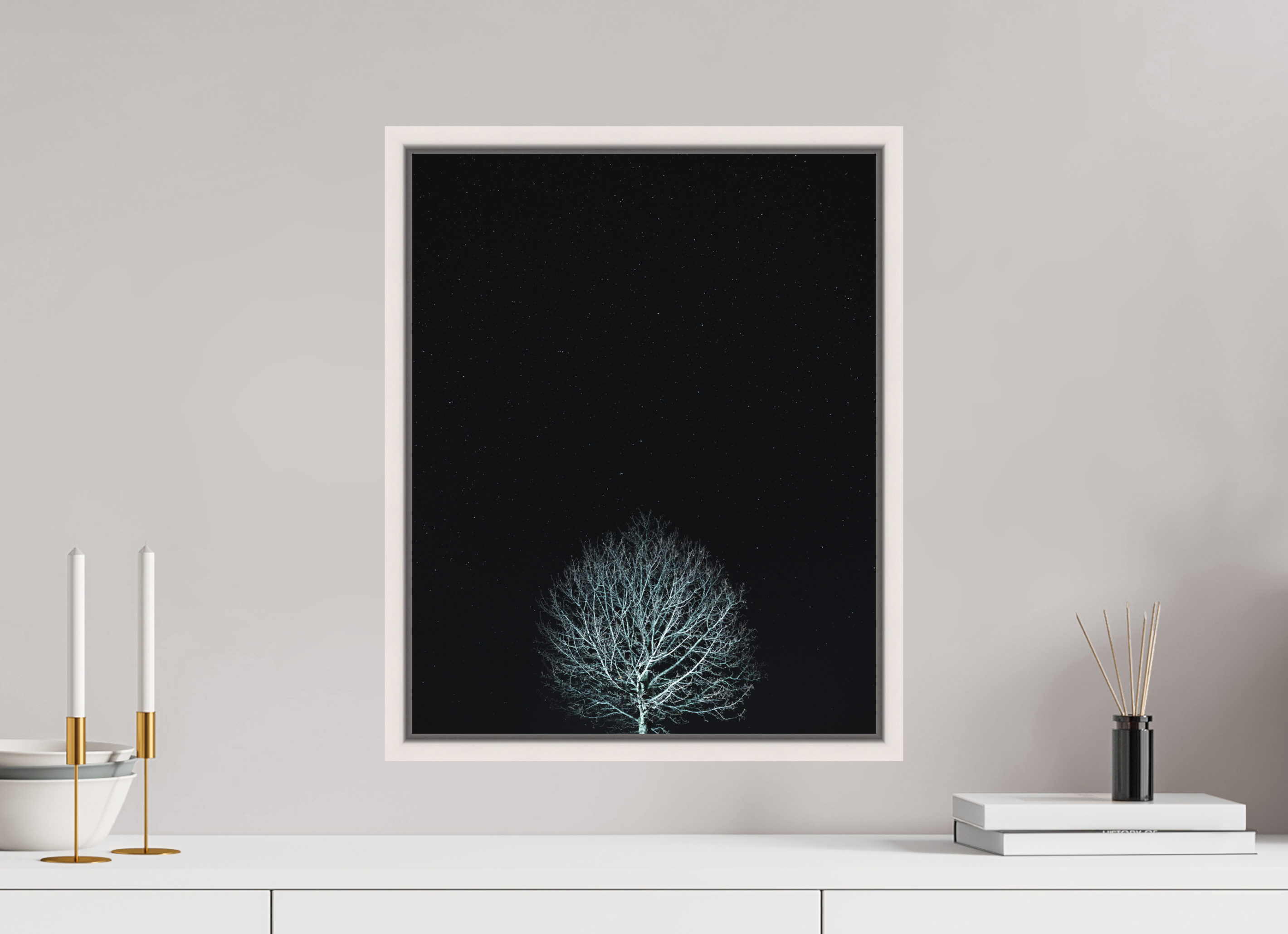 40 x 50 cm, Fine Art Canson Infinity Rag Basel 15mm White Tree at night