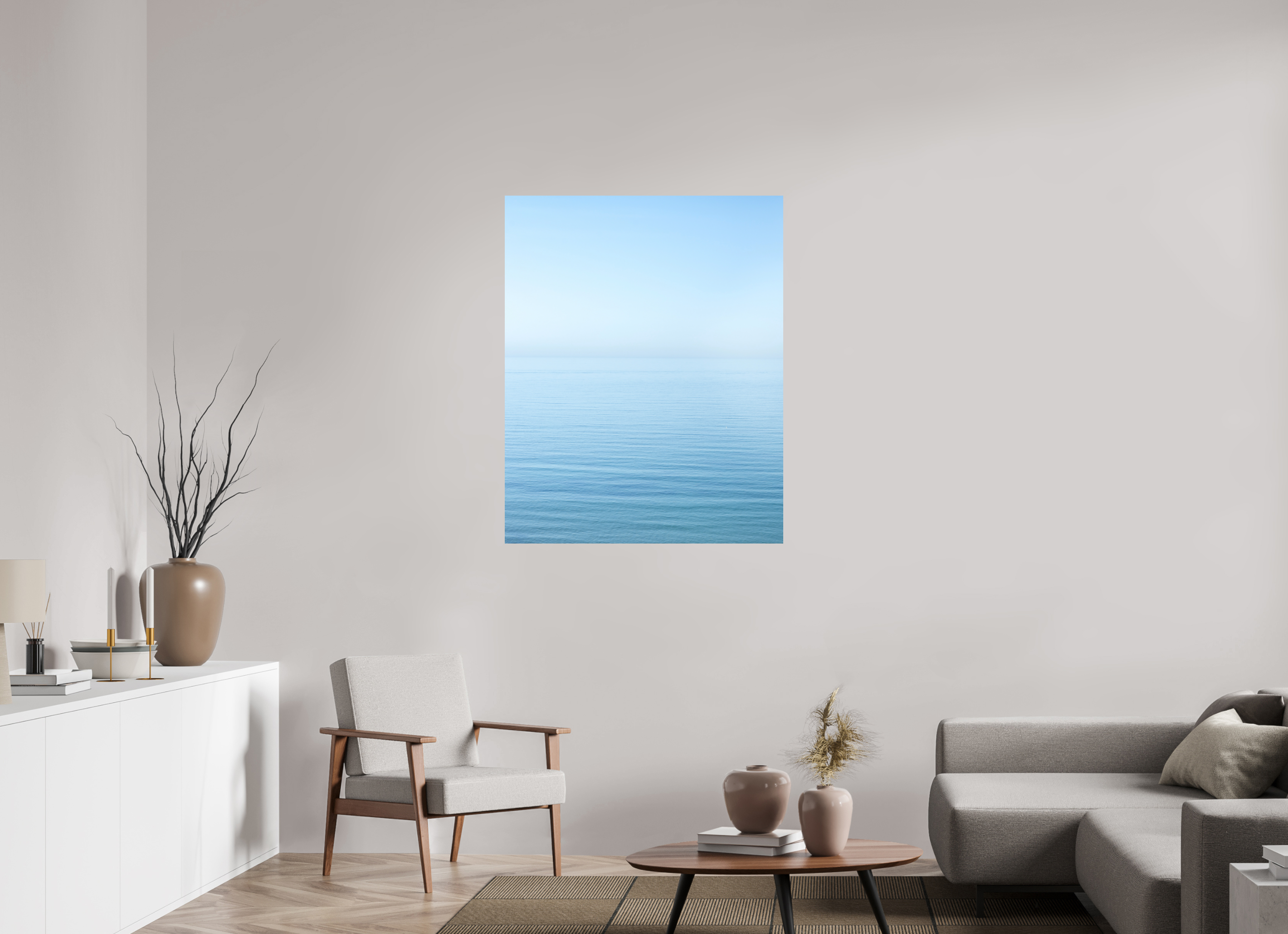 90 x 112,5 cm, Fine Art Print - Infinity Rag Photo 2 - on Alu Dibond The sea Manche