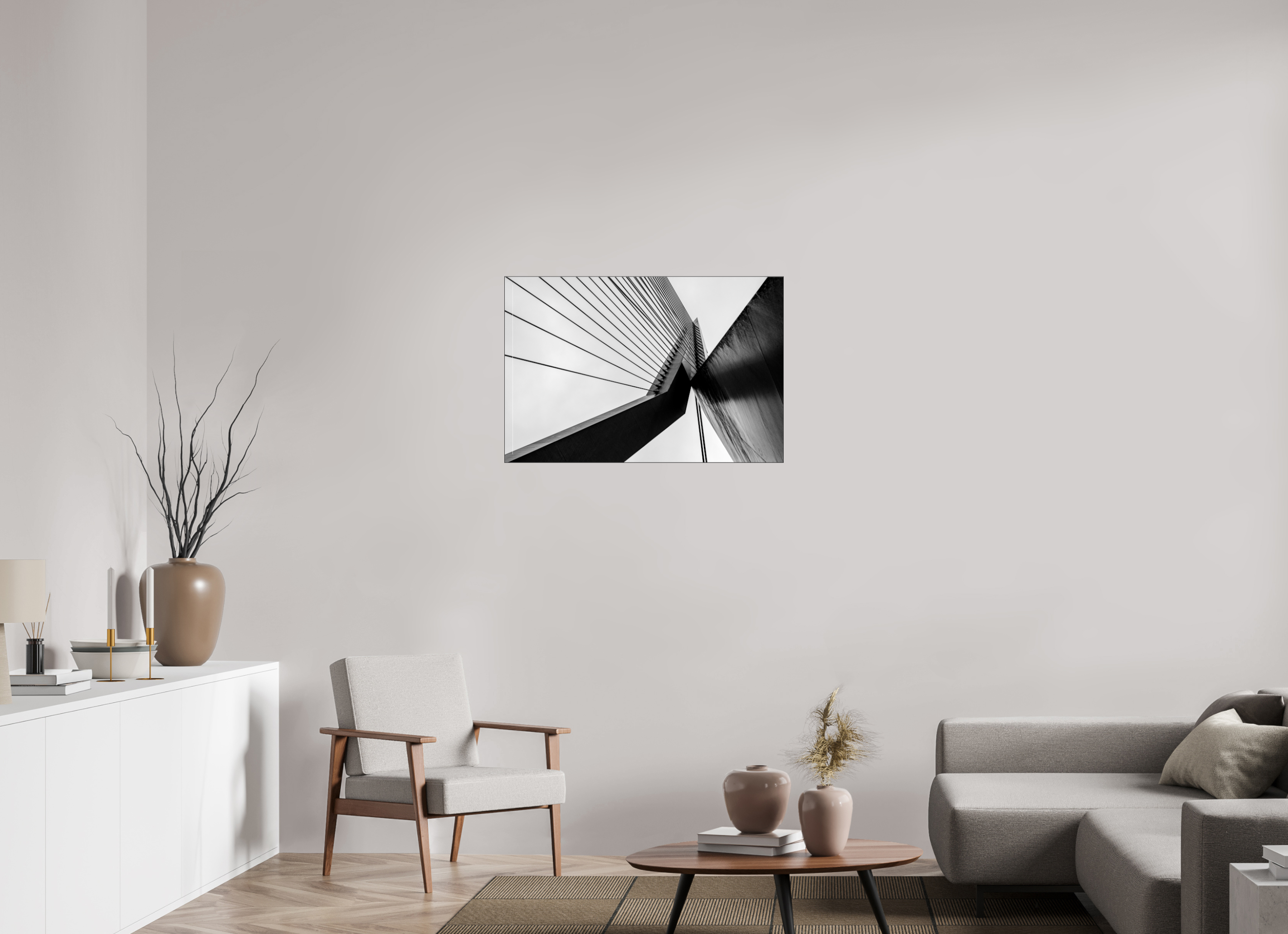 90 x 60 cm, Acrylic glossy 2mm - Alu Slime Frame - black Triangle