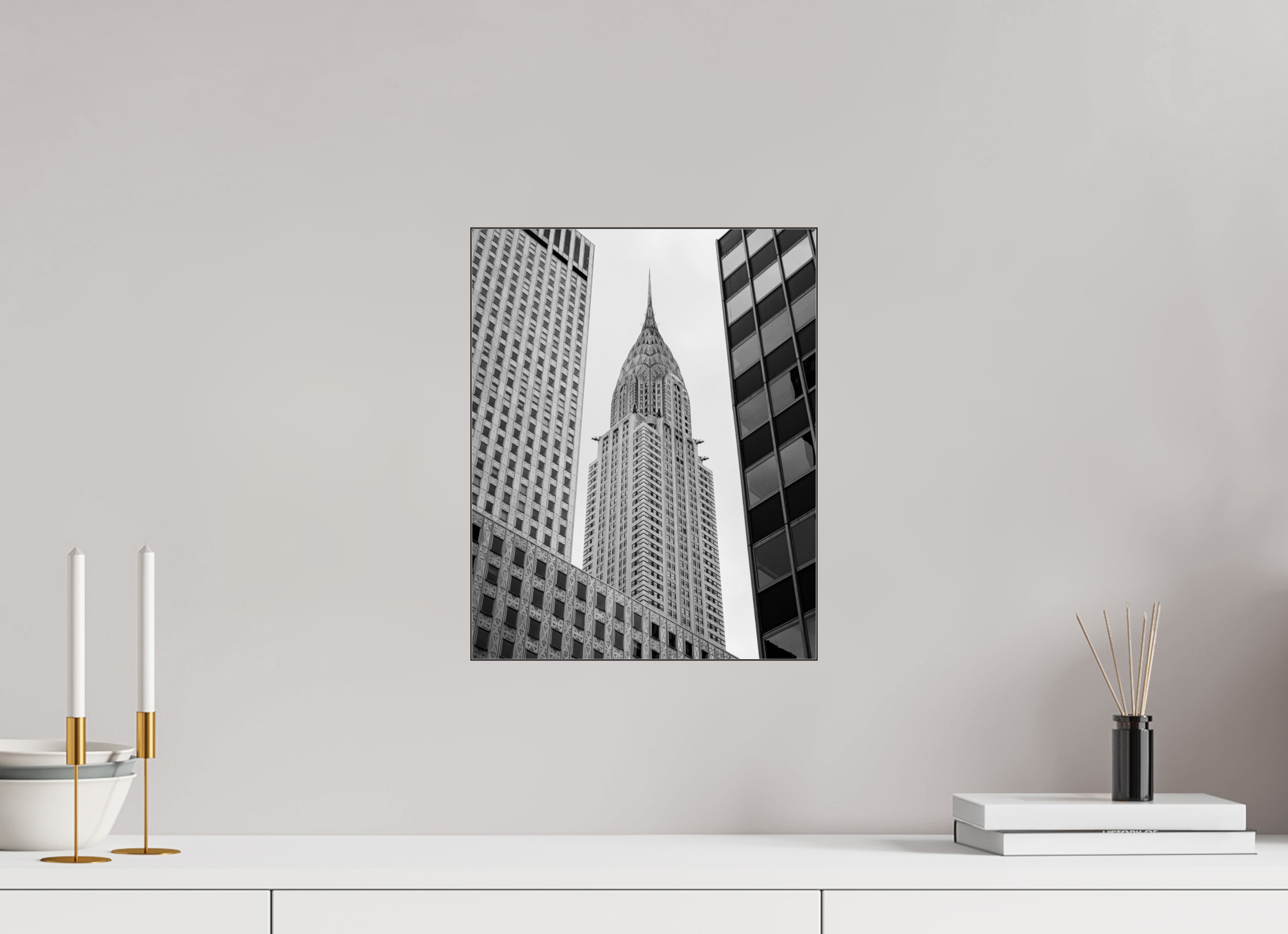 30 x 37,5 cm, Acrylic glossy 2mm - Alu Slime Frame - black Chrysler Building