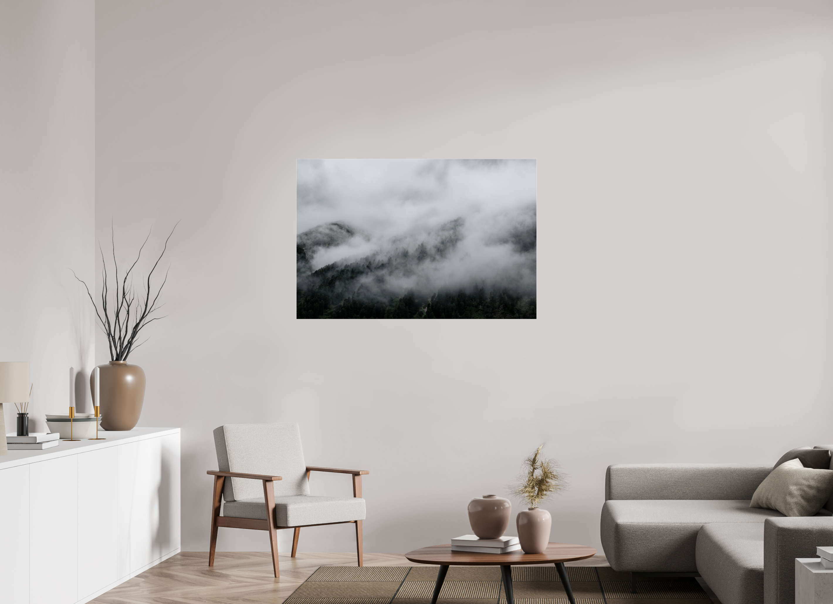 120 x 80 cm, Acrylic glossy 2mm The misty Mountains