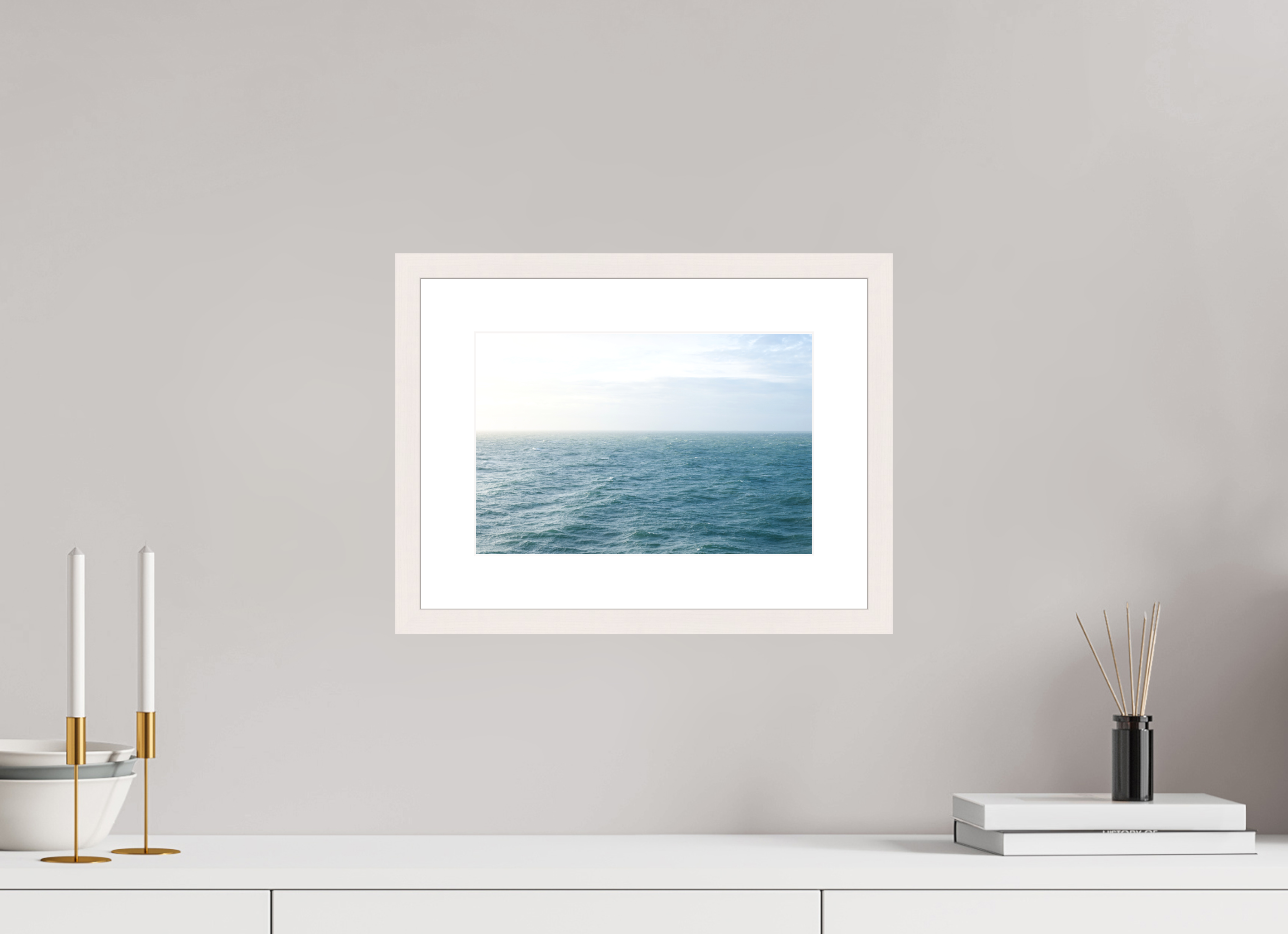 30 x 20 cm, Fine Art Print - Infinity Rag Photo 2 - PP 5cm - Mapple white Frame 20mm North Sea