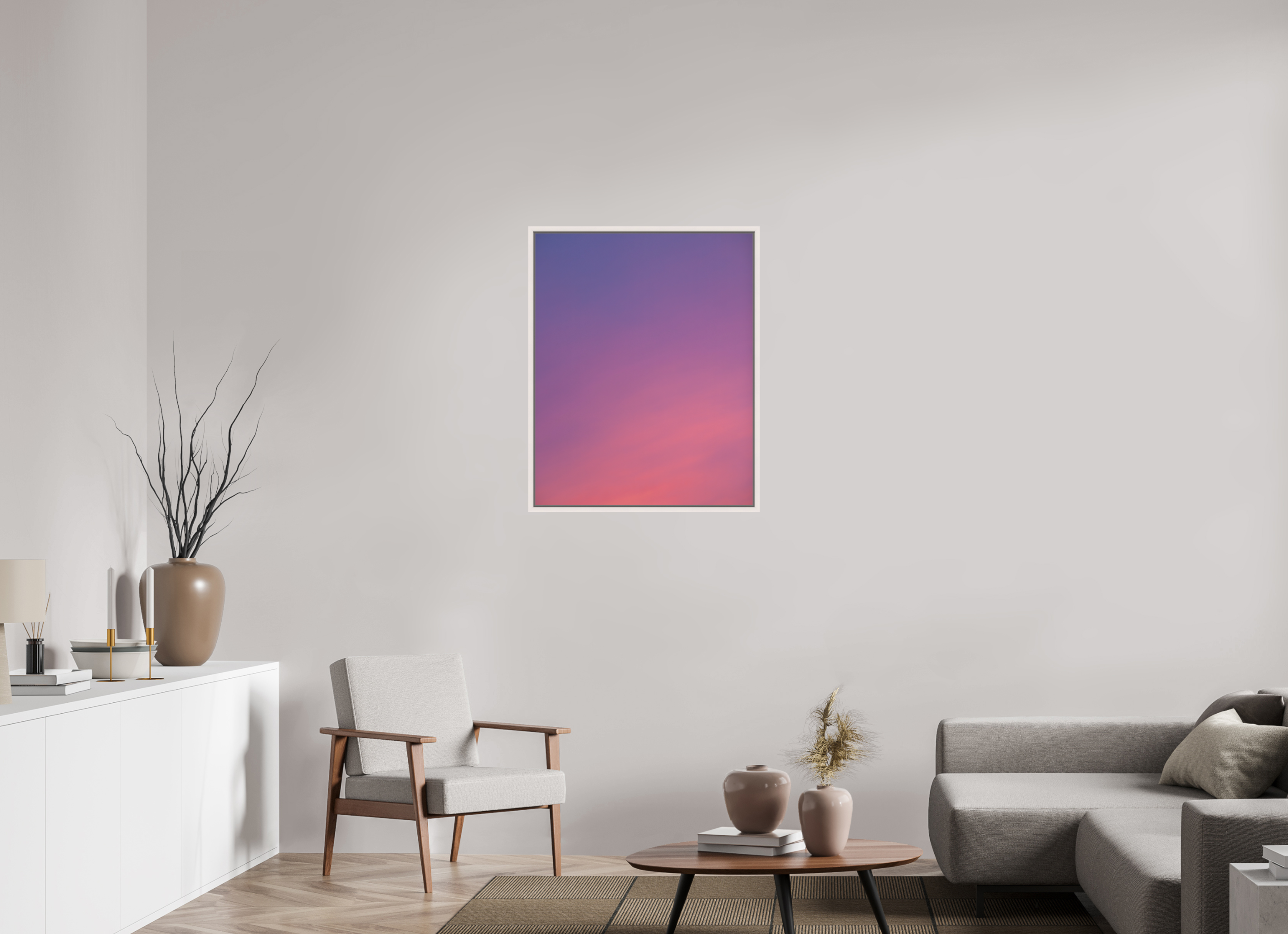 70 x 87,5 cm, Fine Art Print - Infinity Rag Photo 2 - Ame case 15mm - mapple white Sunset in Hamburg