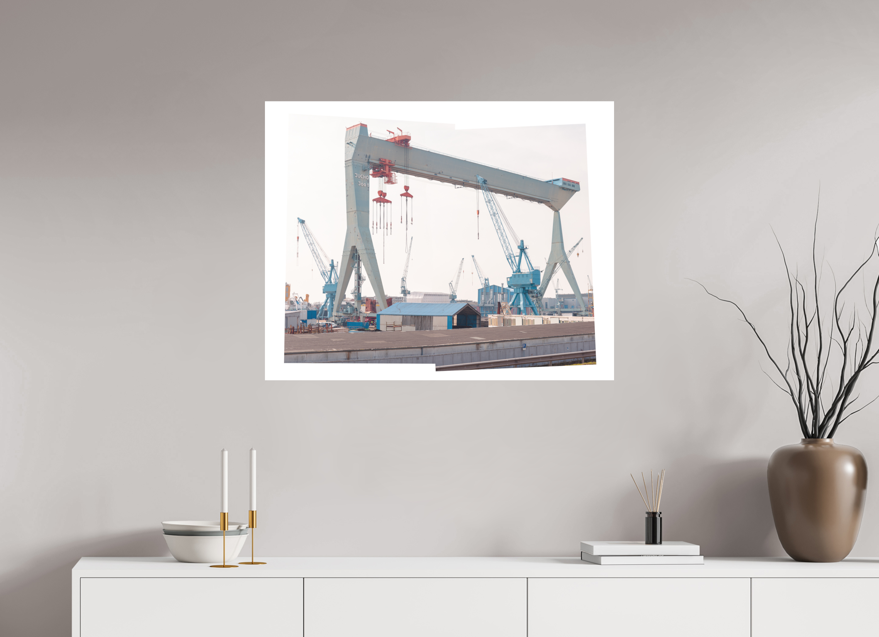 87,5 x 70 cm, Photo print Matt on Alu Dibond Jocho_Portalkran_Hamburg