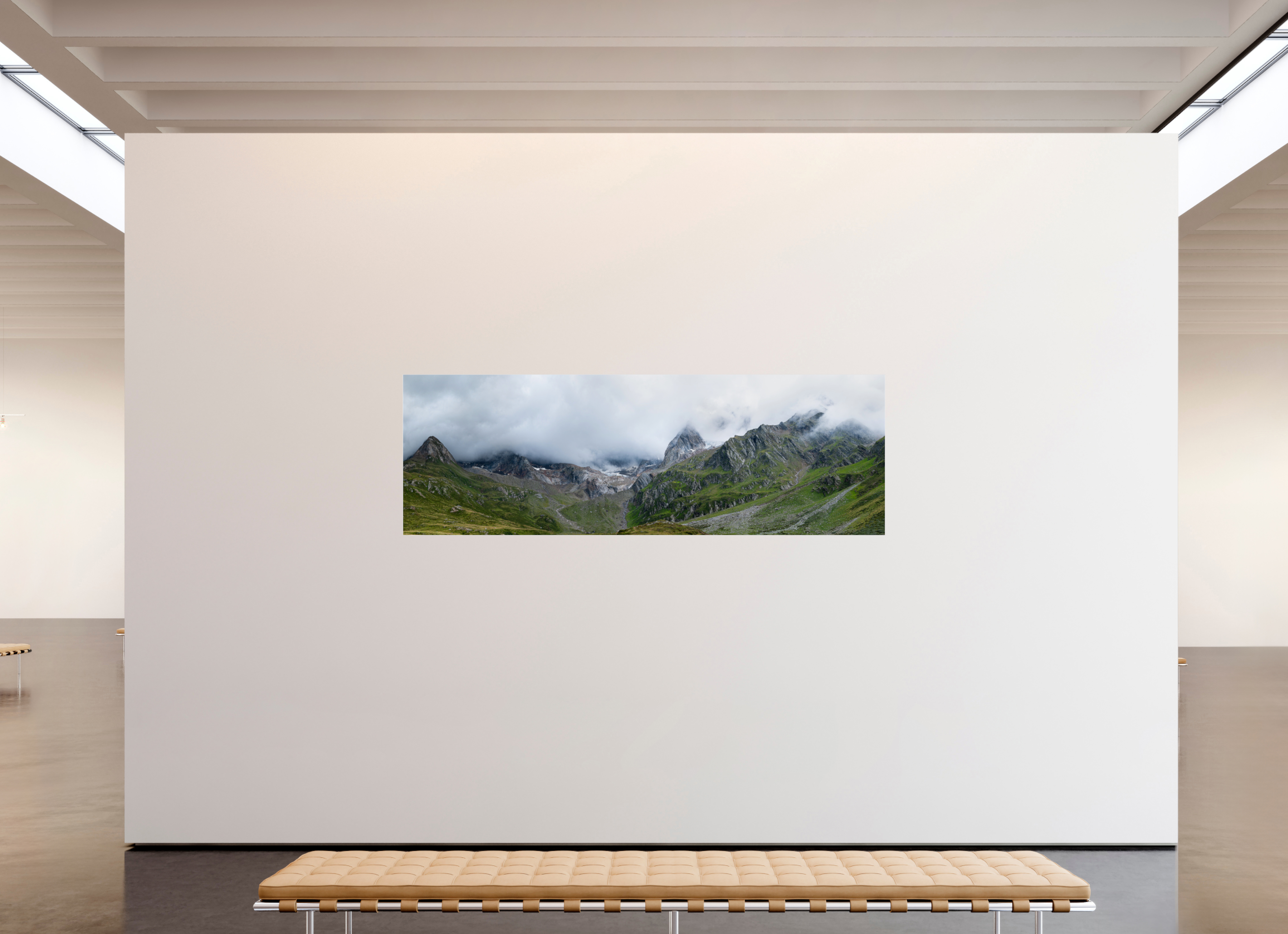 240 x 80 cm, Acrylic glossy 2mm - Alu Slime Frame - silver South Tyrol 2 - 1x3