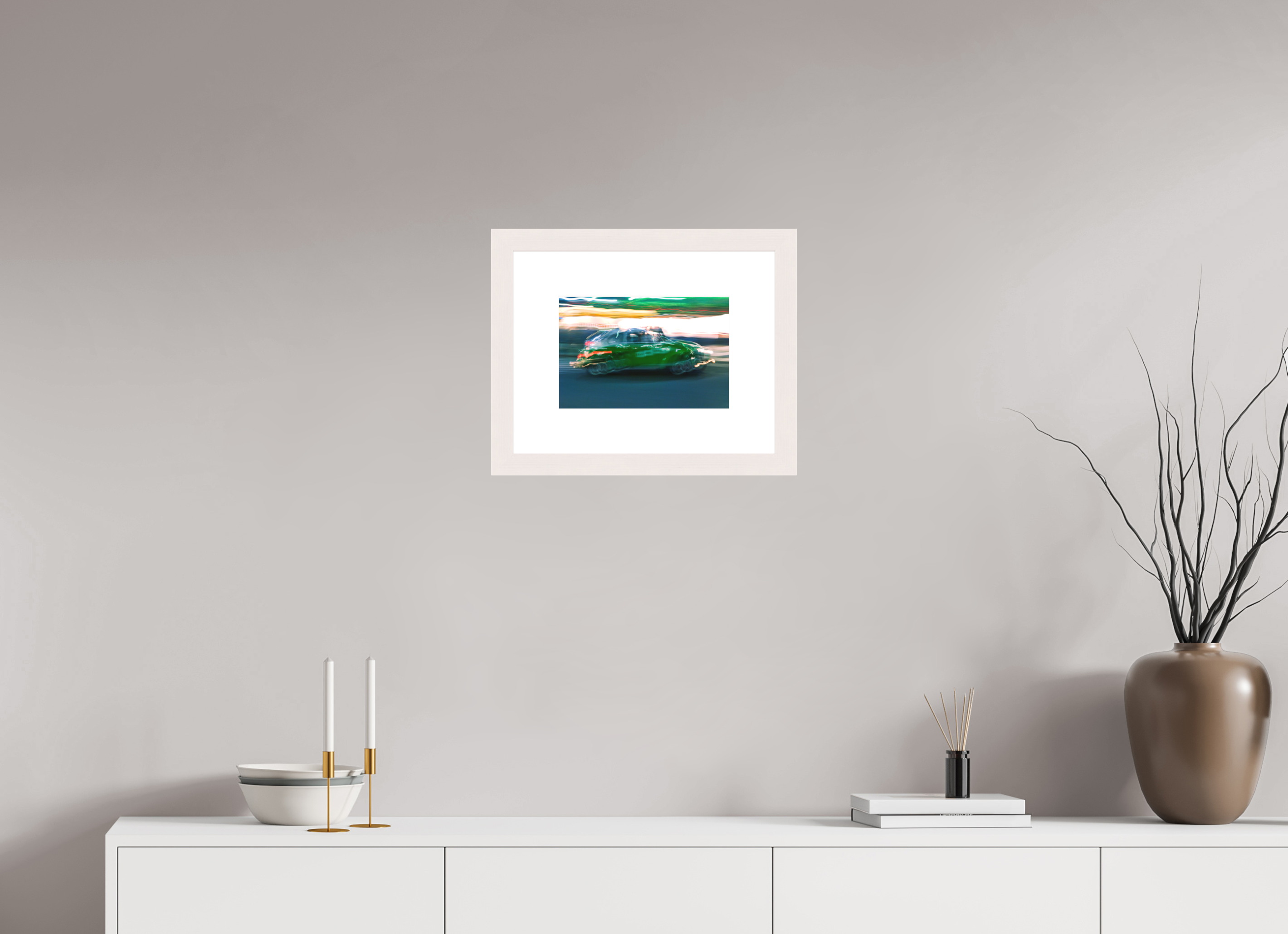 30 x 20 cm, Fine Art Print - Infinity Rag Photo 2 - PP 8cm - Mapple white Frame 40mm Taxi driver D-MX