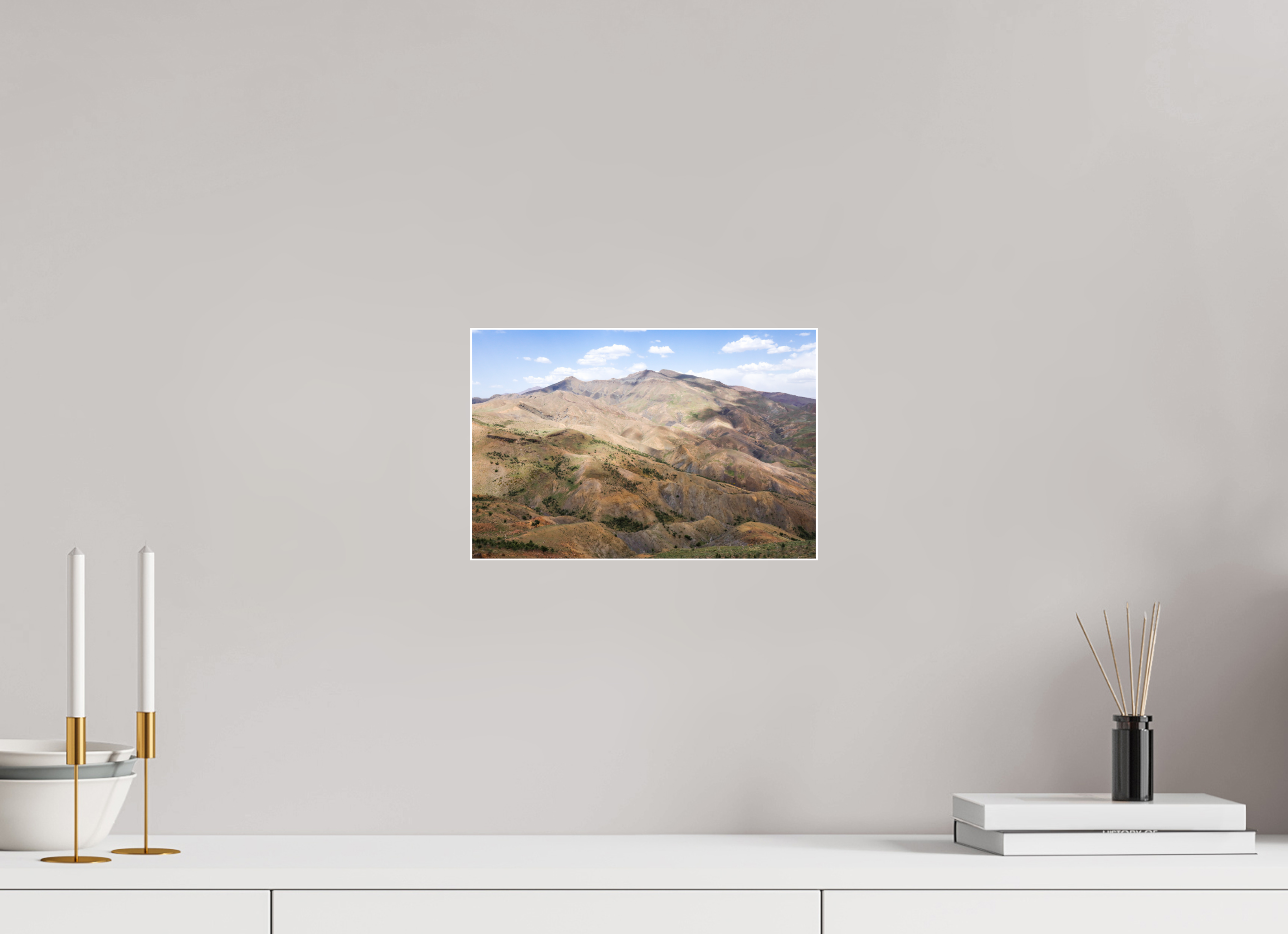 30 x 20 cm, Acrylic glossy 2mm - Alu Slime Frame - white Atlas from Marocco