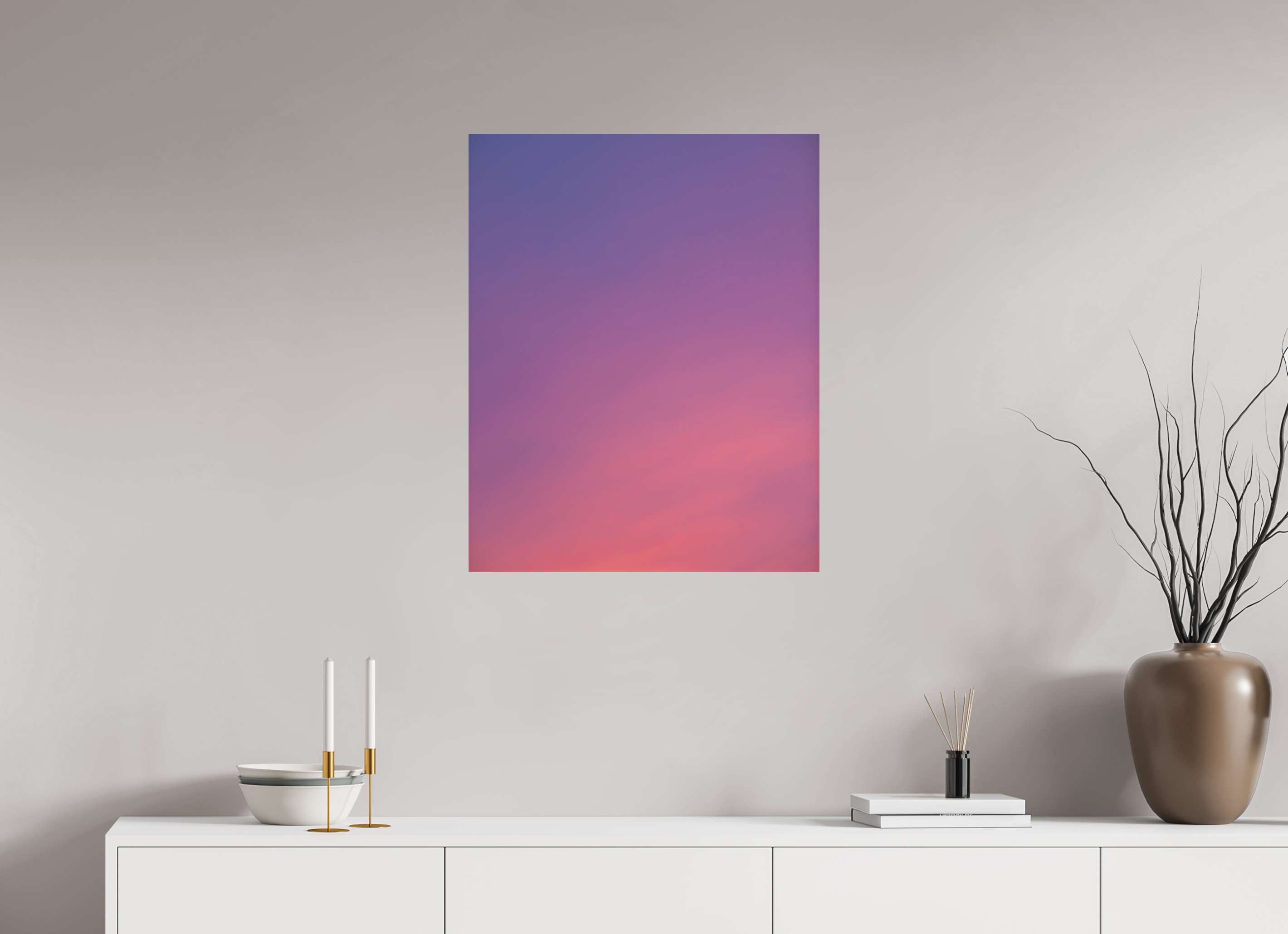 60 x 75 cm, Photo print Matt on Alu Dibond Sunset in Hamburg