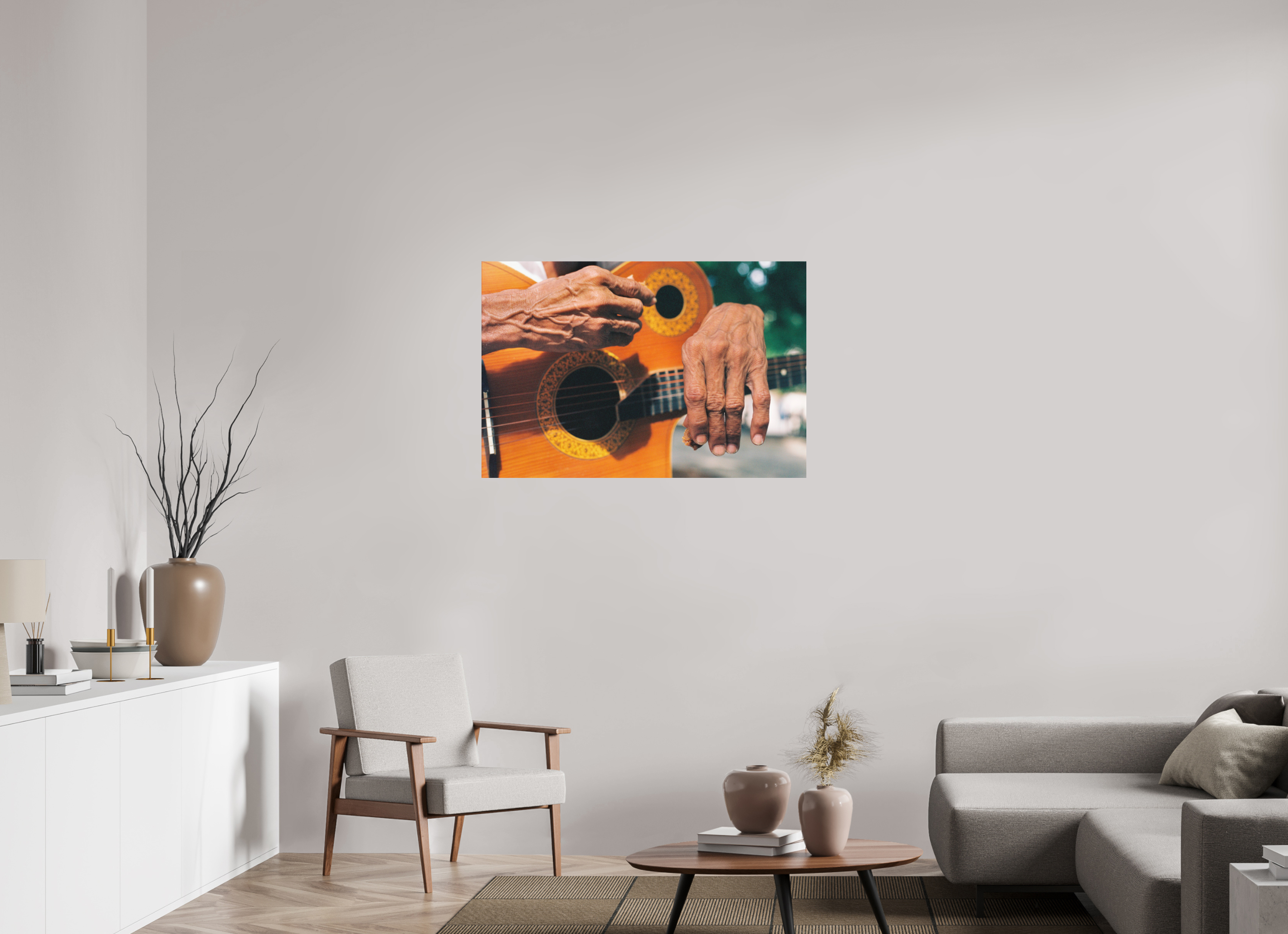 105 x 70 cm, Photo print Matt on Alu Dibond Cuban Street Guitarist