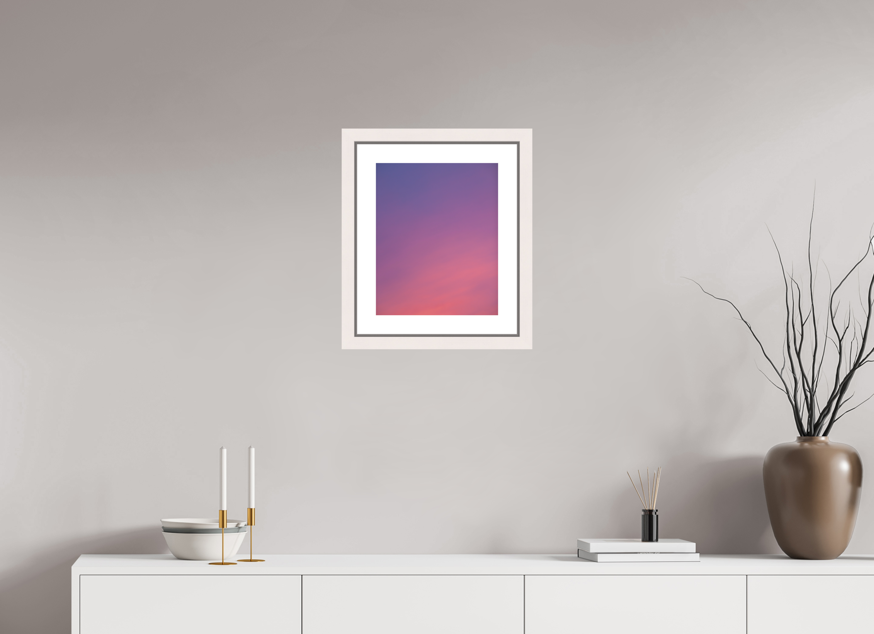 30 x 37,5 cm, Fine Art Print - Infinity Rag Photo 2 - border 5cm- Ame case 31mm - mapple white Sunset in Hamburg