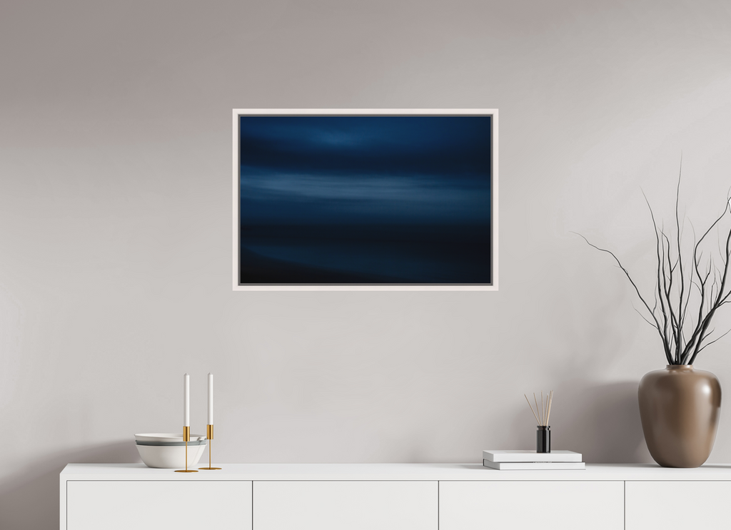 75 x 50 cm, Fine Art Print - Infinity Rag Photo 2 - Ame case 15mm - mapple white The sea at night