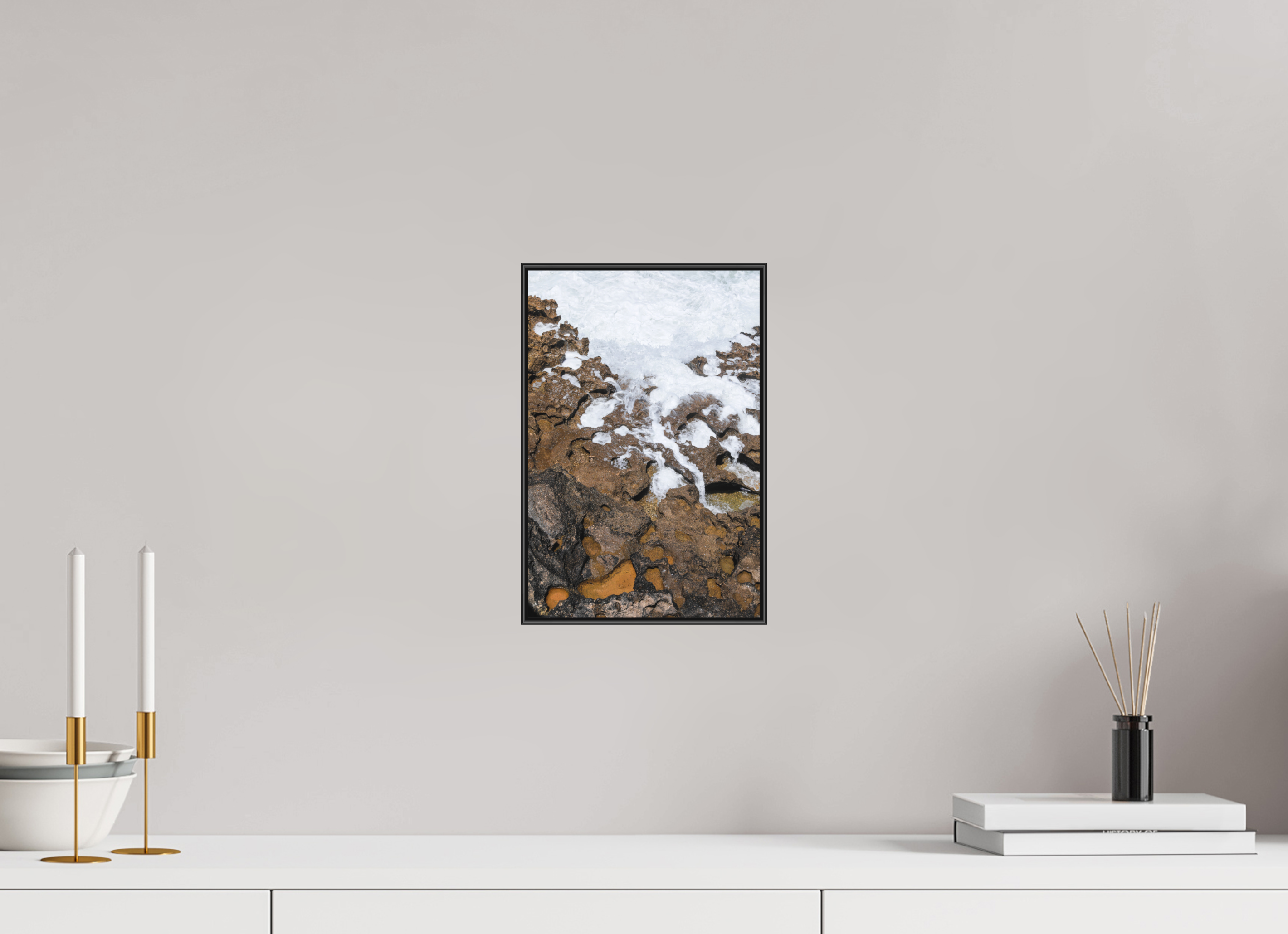 20 x 30 cm, Acrylic matt 2mm - Alu American case 25mm - black Earth & Sea 2