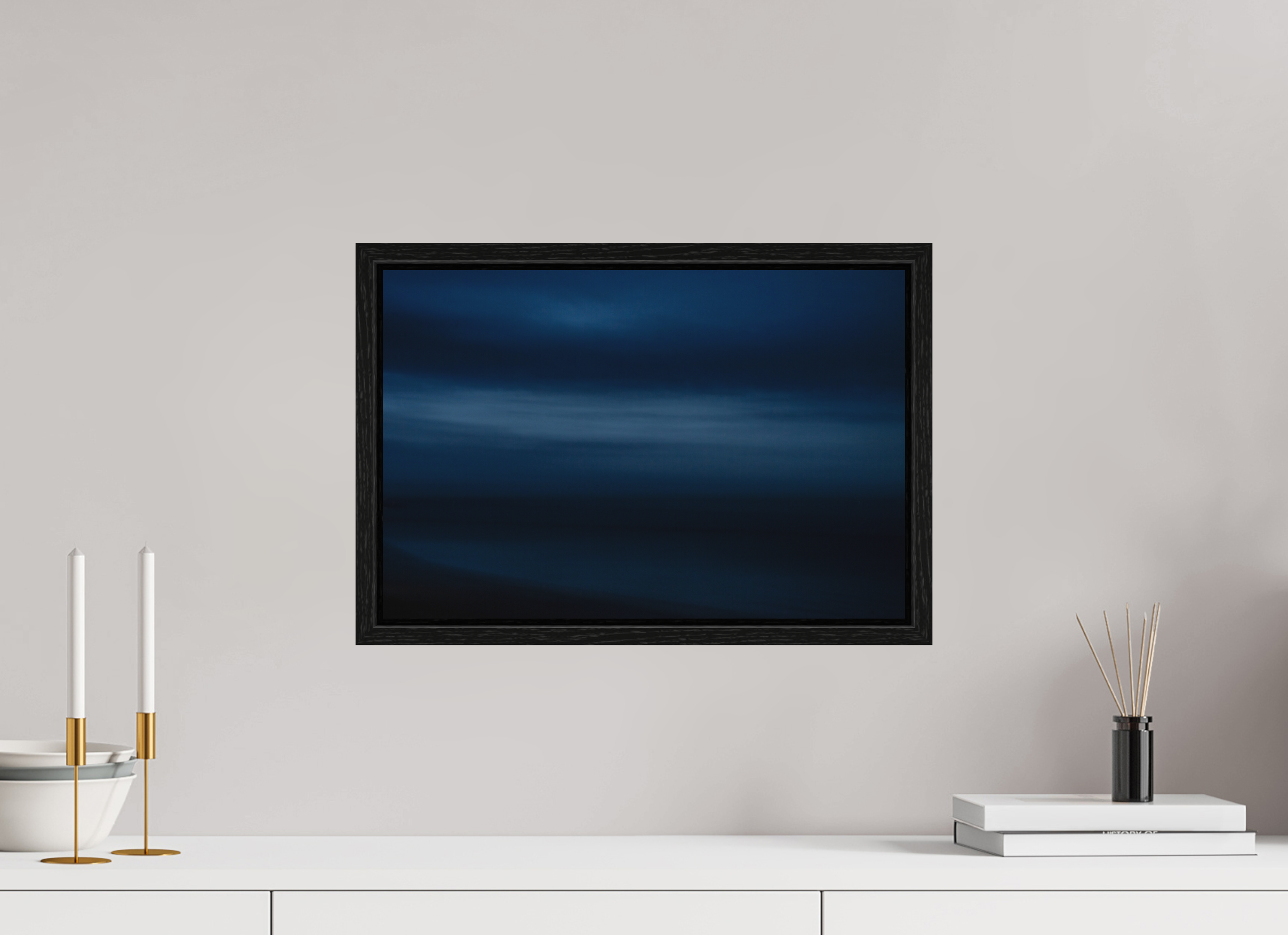 45 x 30 cm, Fine Art Print - Infinity Rag Photo 2 - Ame case 15mm - oak black The sea at night