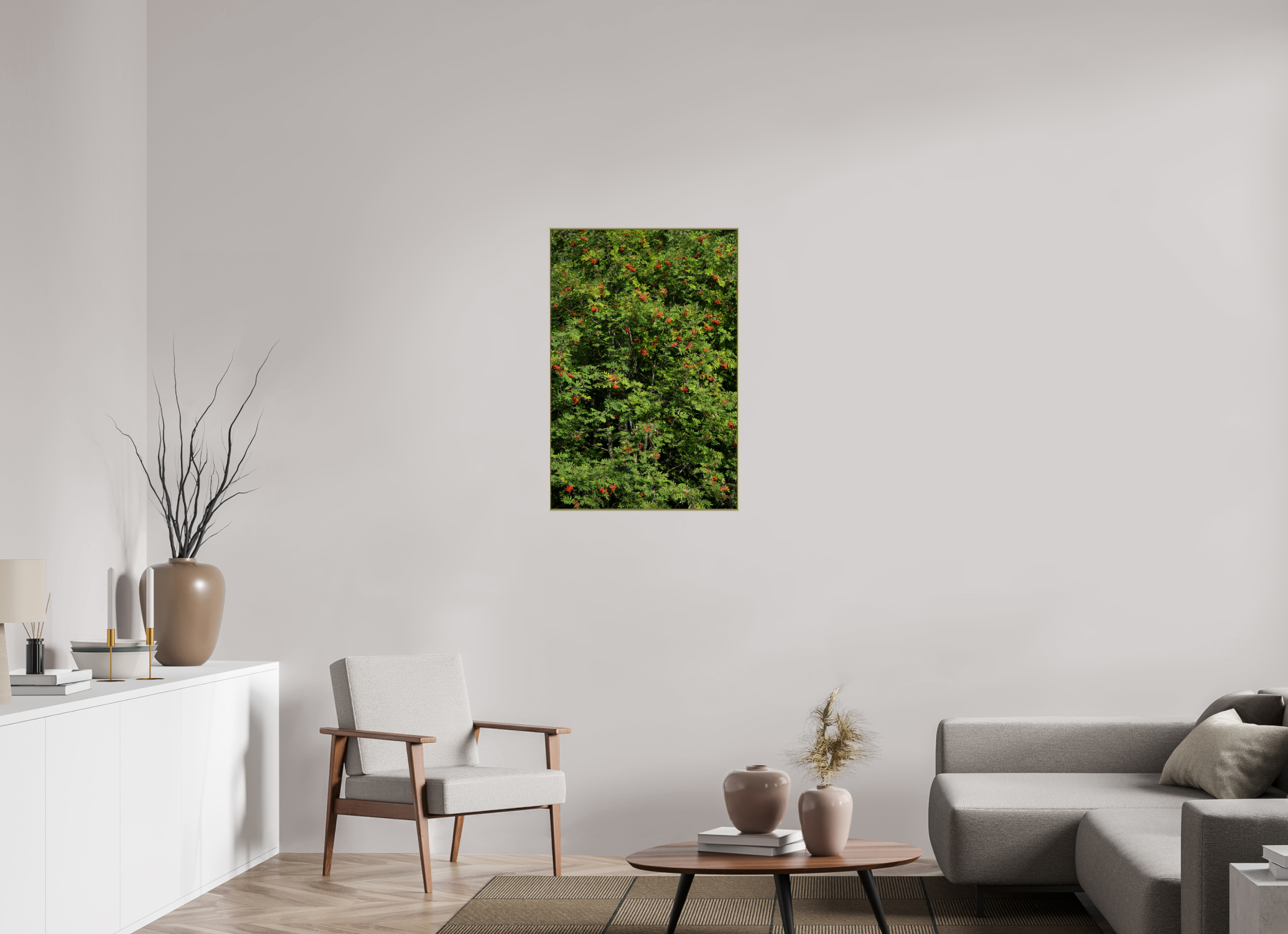 60 x 90 cm, Acrylic glossy 2mm - Alu American case 25mm - gold Red Dots