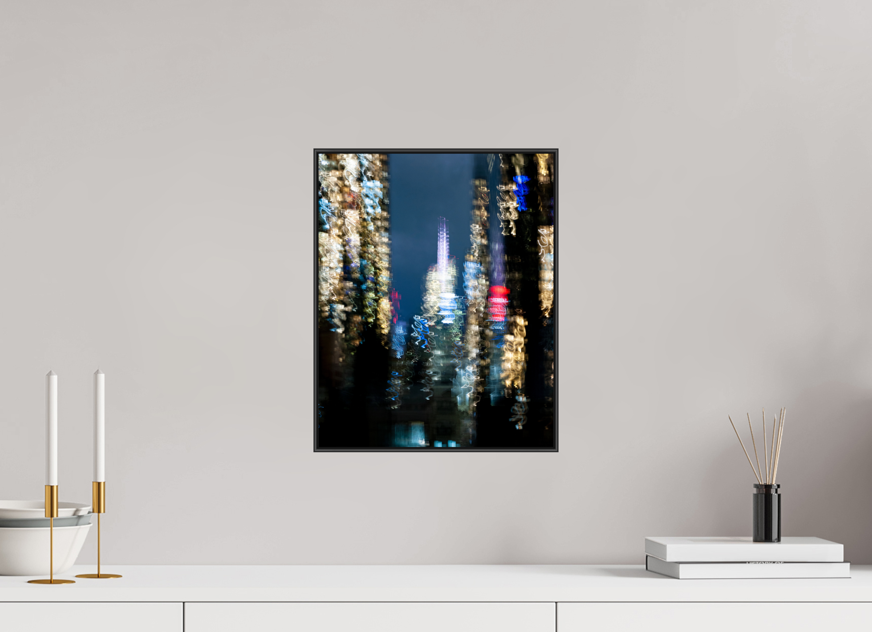 30 x 37,5 cm, Acrylic glossy 2mm - Alu American case 25mm - black NYC by night