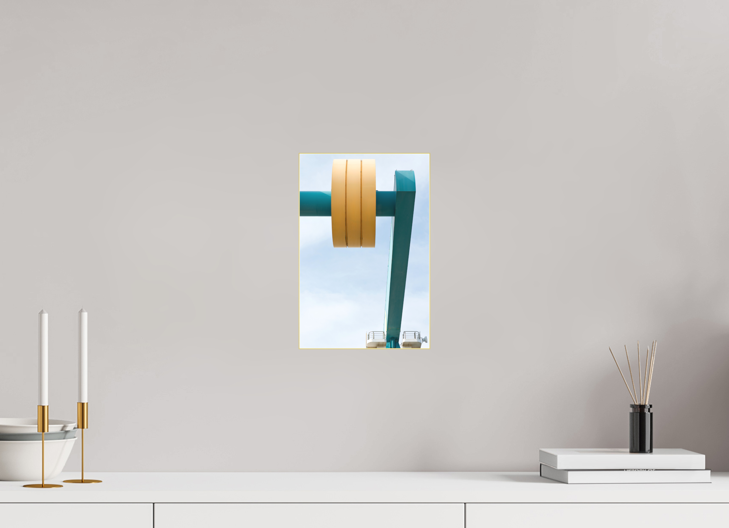 20 x 30 cm, Acrylic matt 2mm - Alu Slime Frame - gold Counterweight