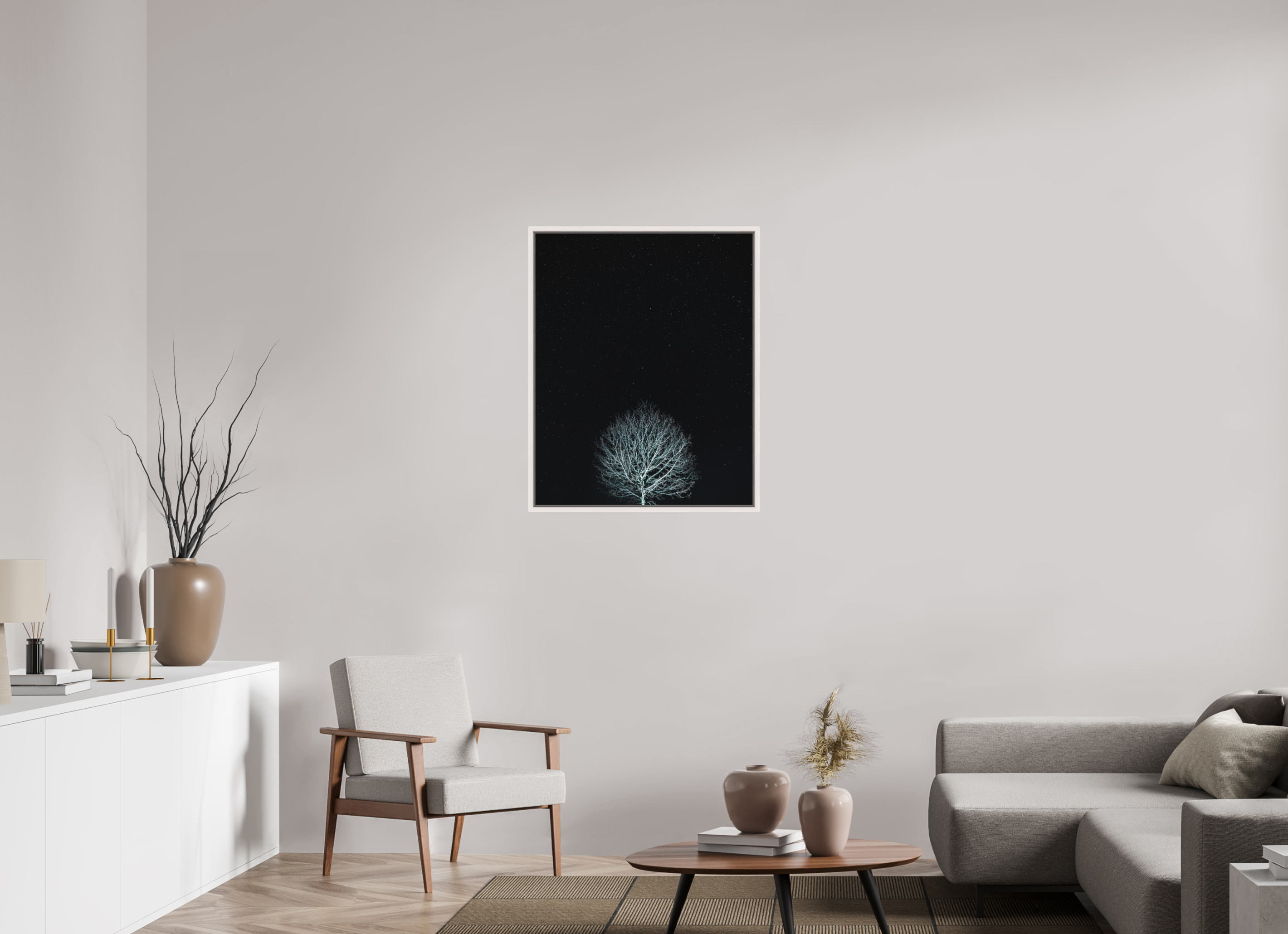 70 x 87,5 cm, Fine Art Canson Infinity Rag Basel 15mm White Tree at night