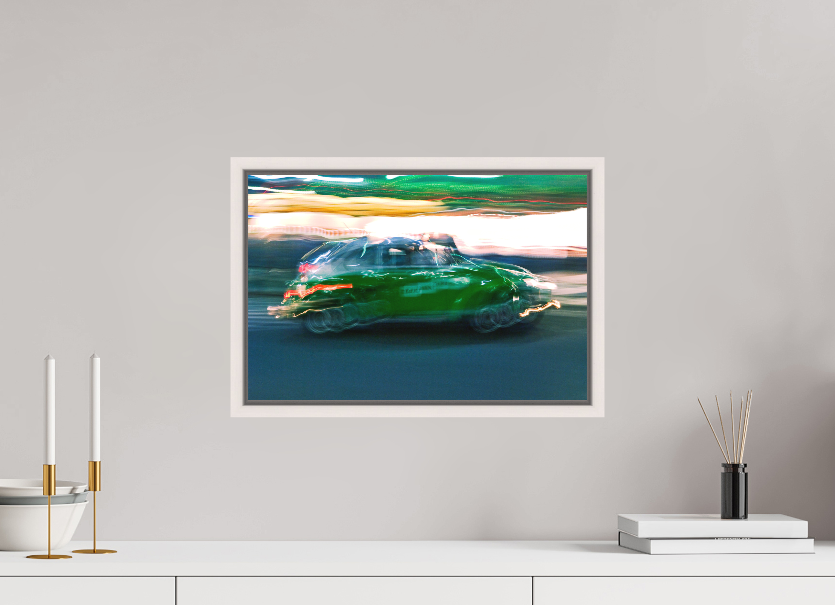 45 x 30 cm, Fine Art Print - Infinity Rag Photo 2 - Ame case 15mm - mapple white Taxi driver D-MX