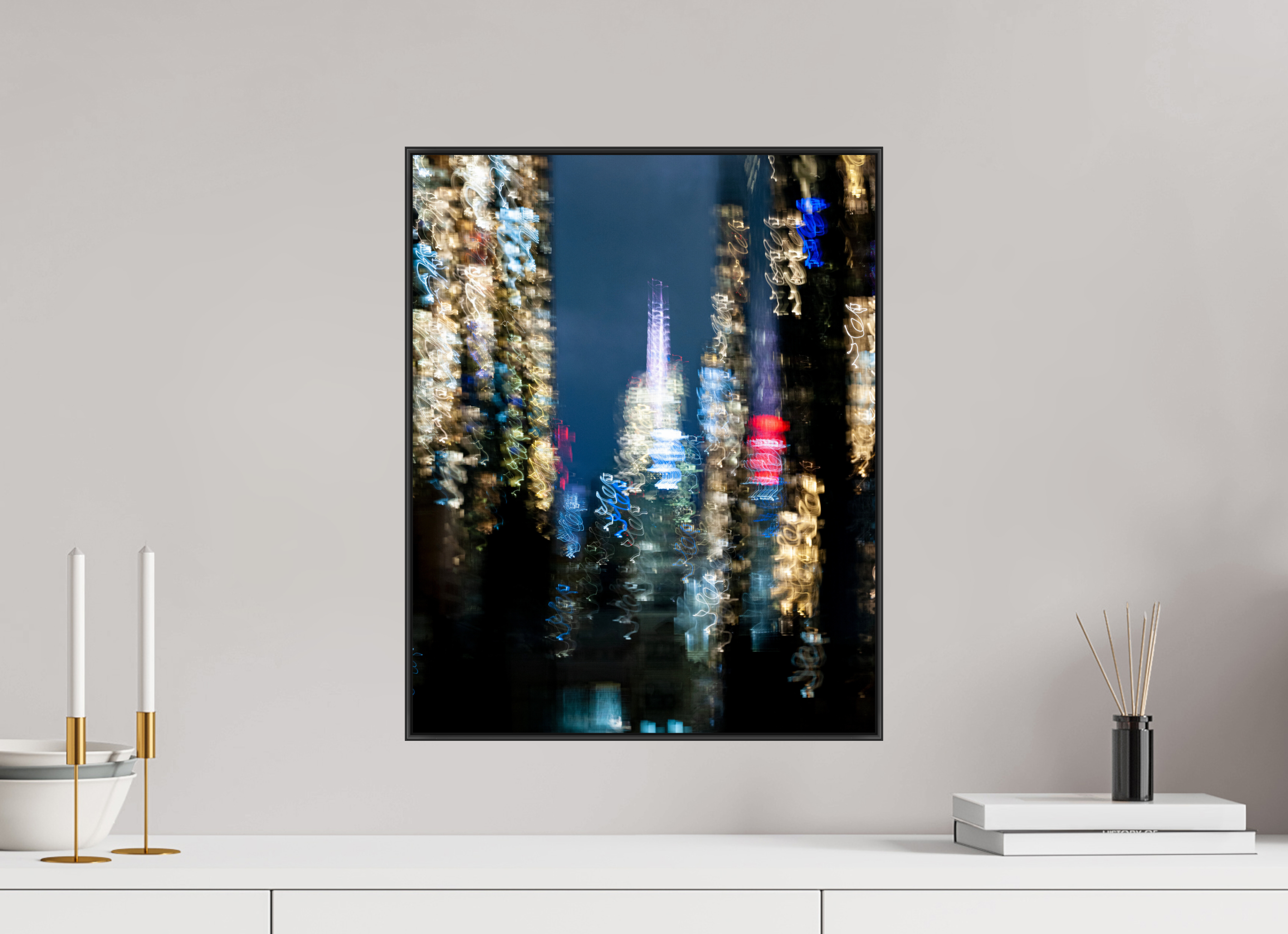 40 x 50 cm, Acrylic glossy 2mm - Alu American case 25mm - black NYC by night