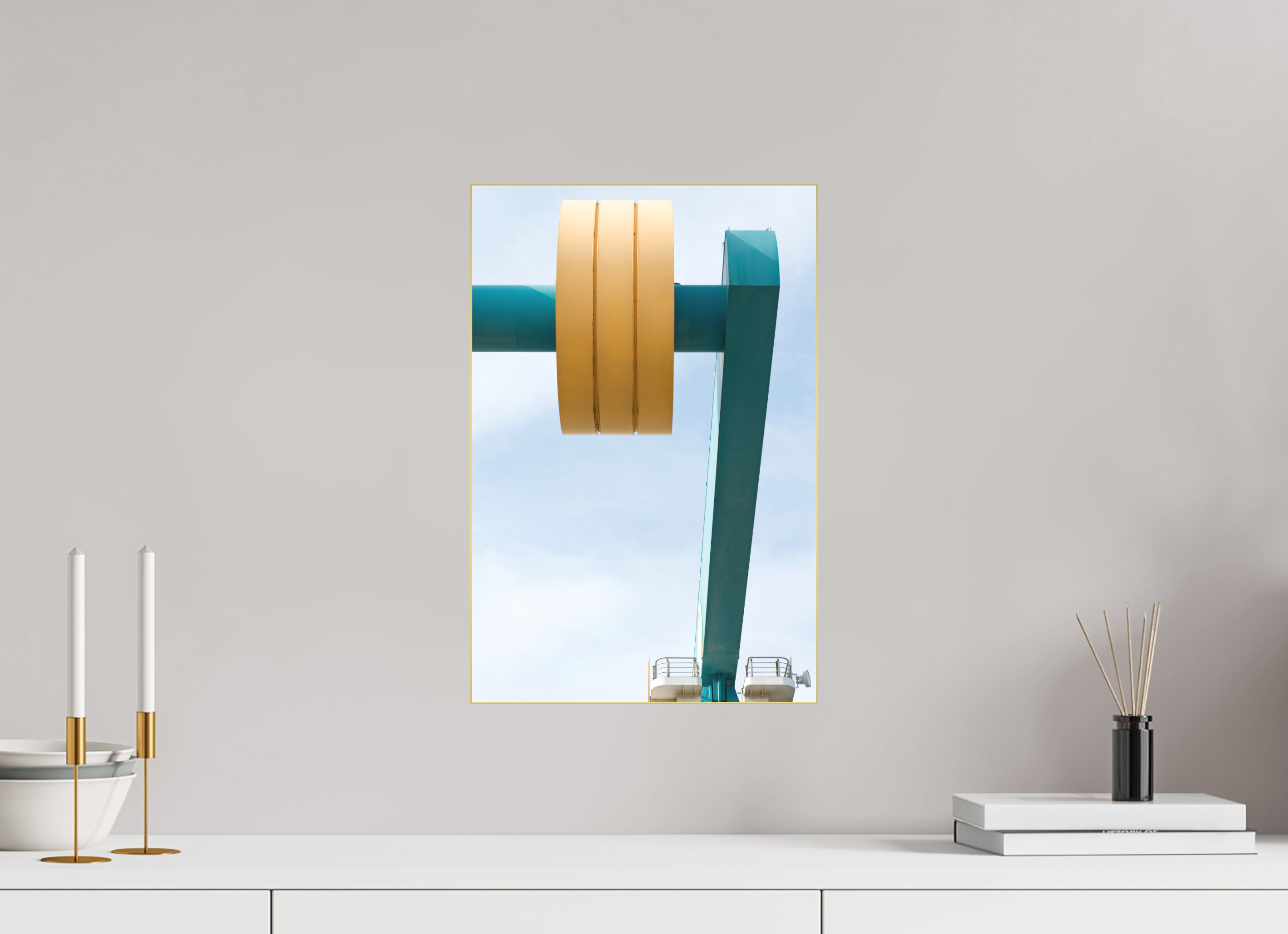30 x 45 cm, Acrylic matt 2mm - Alu Slime Frame - gold Counterweight