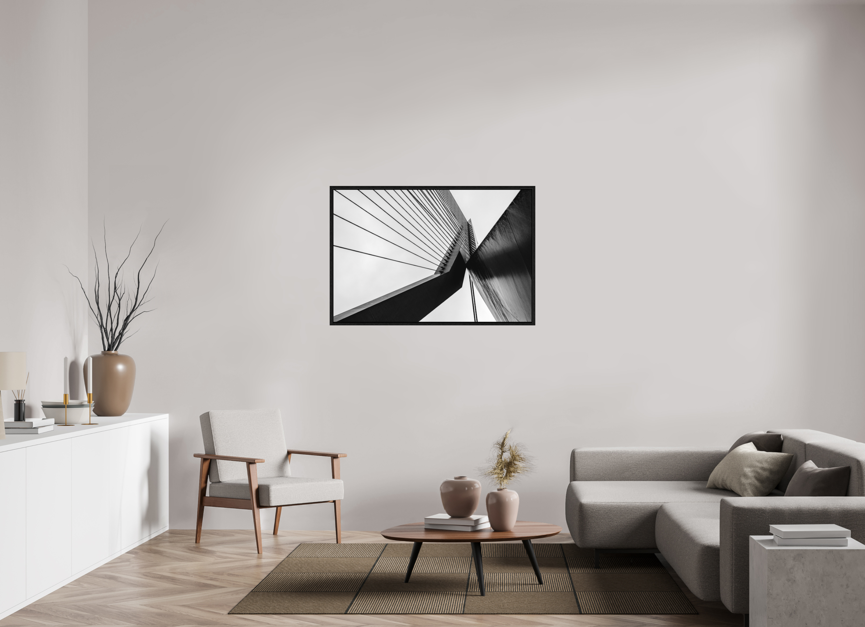 120 x 80 cm, Fine Art Print - Infinity Rag Photo 2 - Ame case 15mm - oak black Triangle