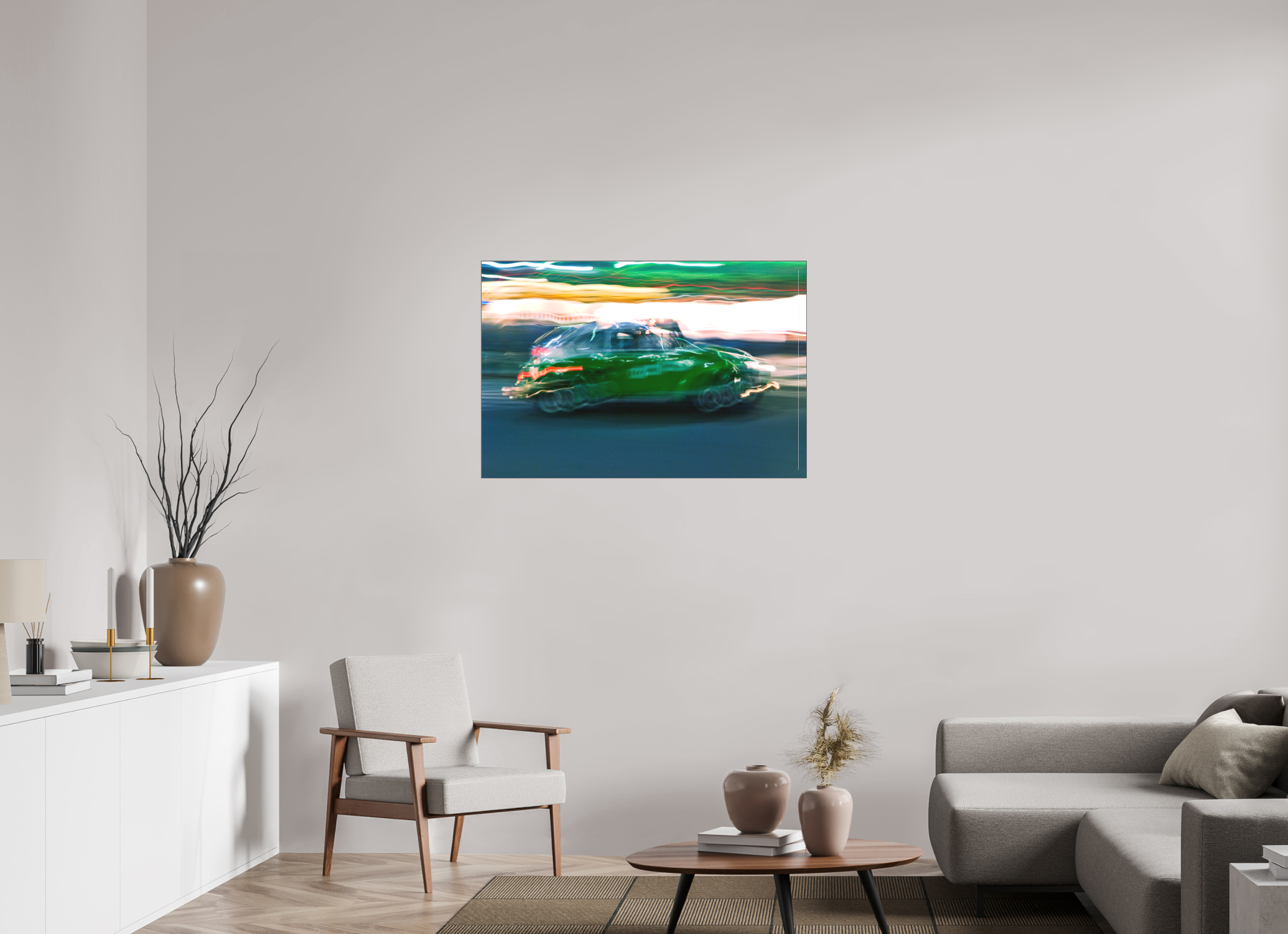 105 x 70 cm, Acrylic matt 2mm - Alu Slime Frame - black Taxi driver D-MX (Kopie)