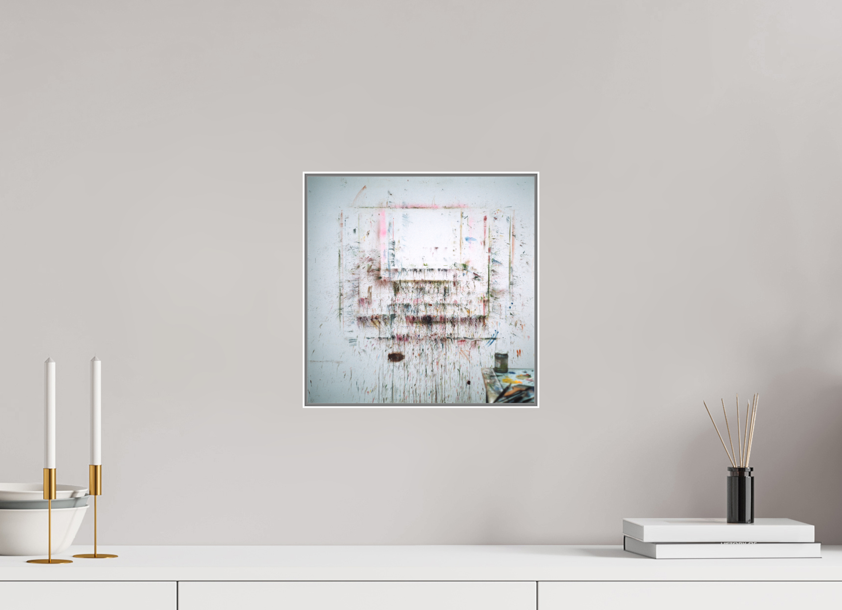 30 x 30 cm, Acrylic matt 2mm - Alu American case 25mm - white A for Art