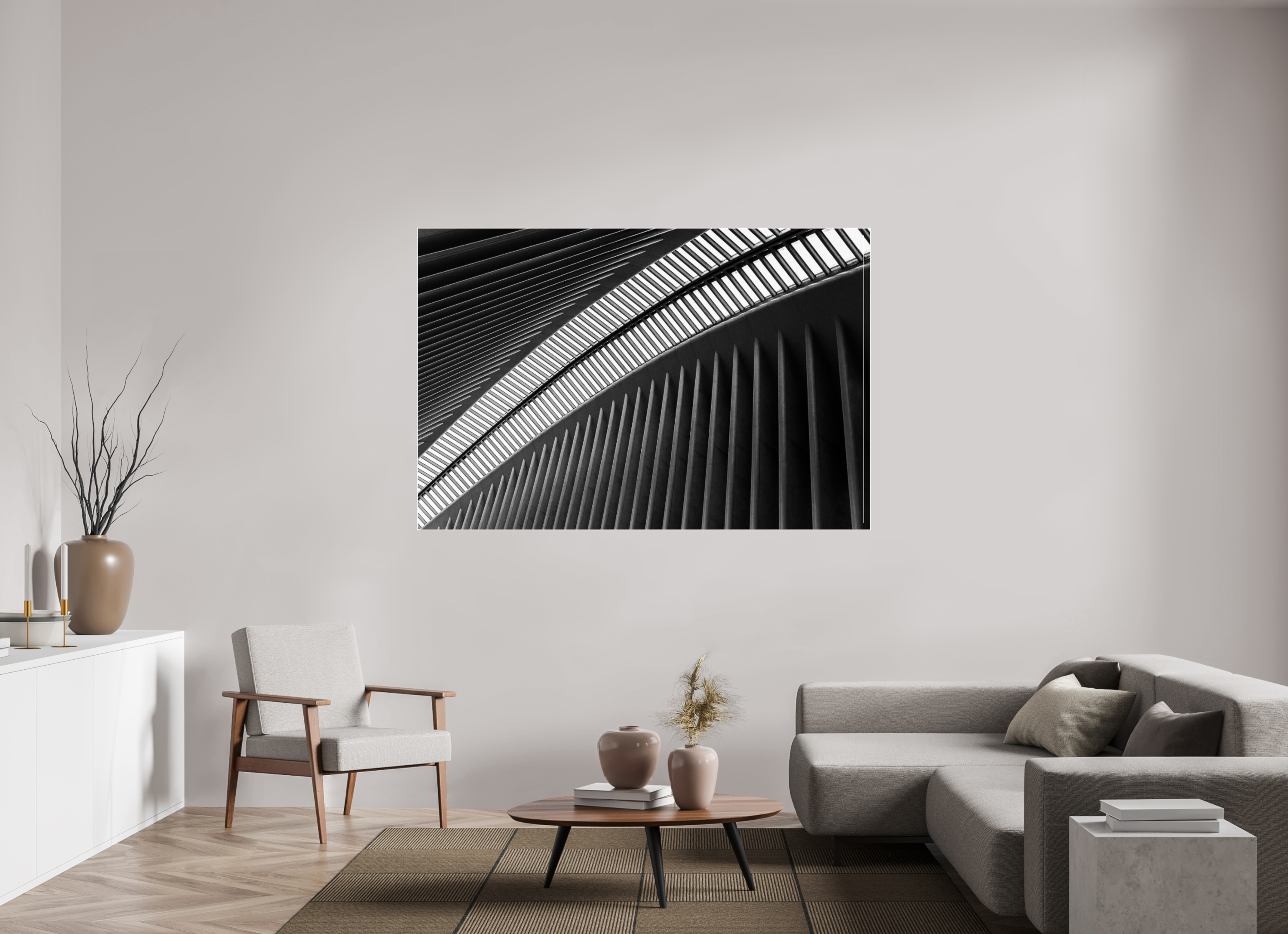 180 x 120 cm, Acrylic glossy 2mm - Alu Slime Frame - white Oculus - Ground Zero