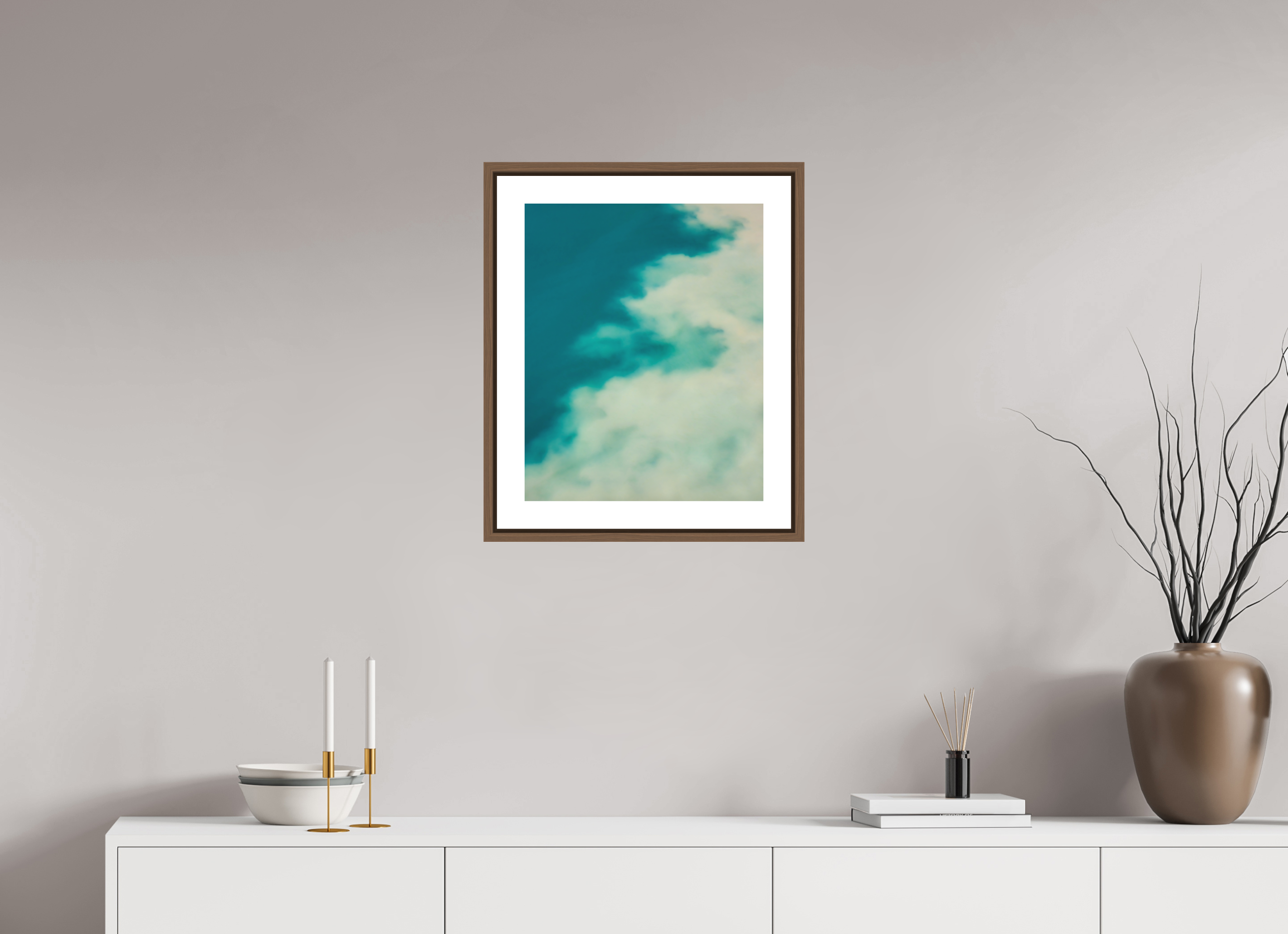 40 x 50 cm, Fine Art Print - Infinity Rag Photo 2 - border 5cm- Ame case 15mm - walnut Mingle