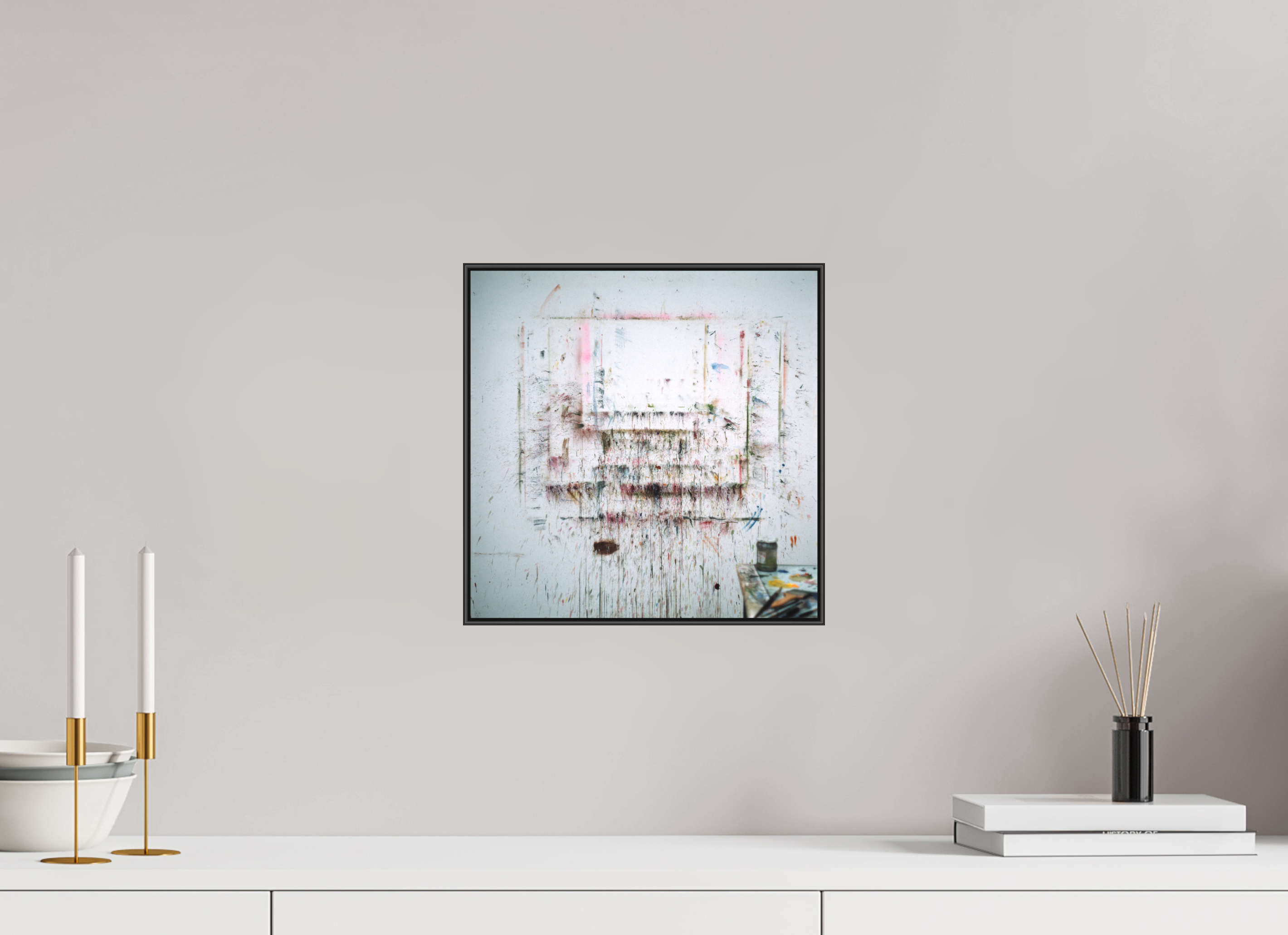 30 x 30 cm, Acrylic matt 2mm - Alu American case 25mm - black A for Art