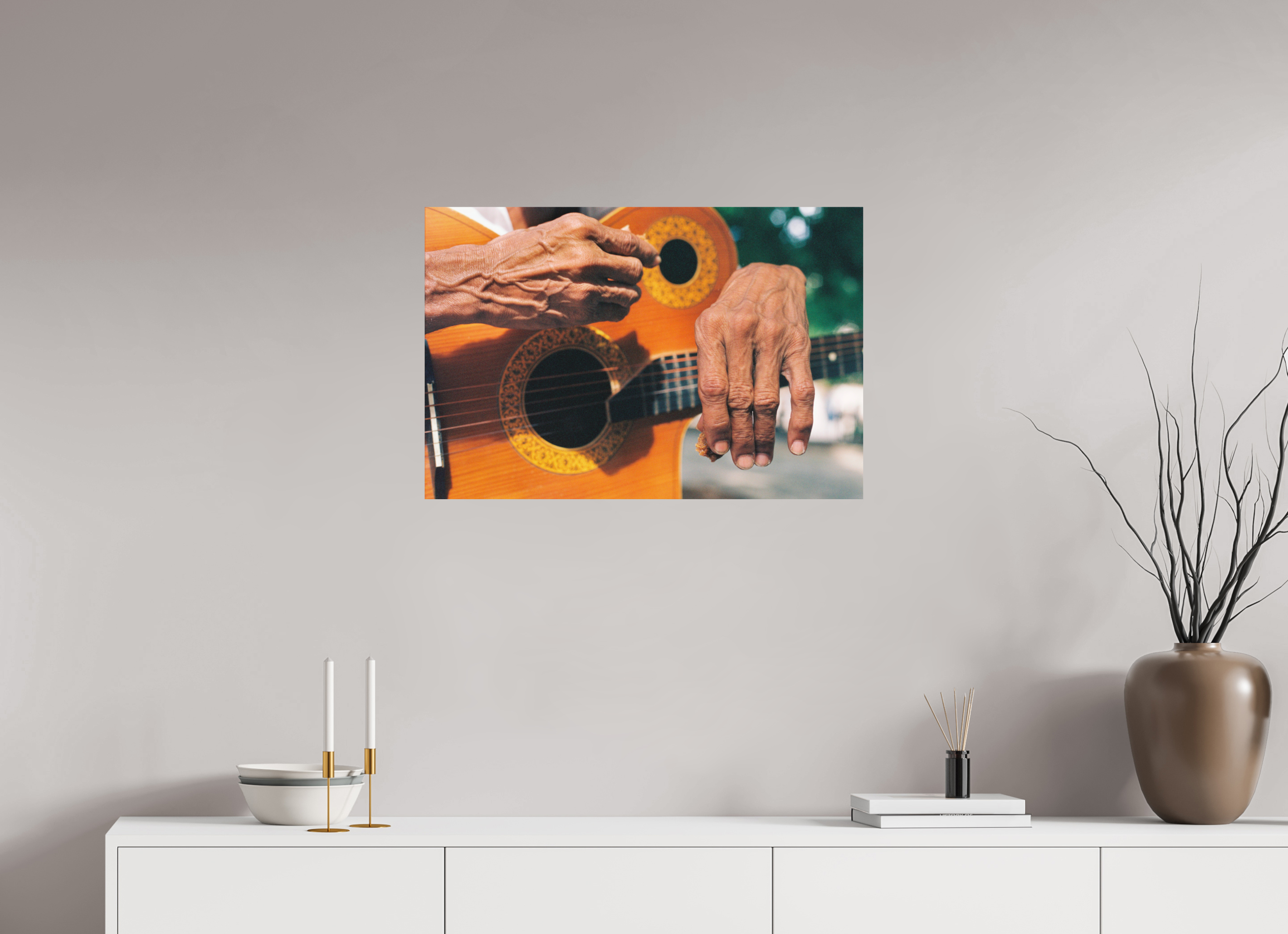 75 x 50 cm, Fine Art Print - Infinity Rag Photo 2 - on Alu Dibond Cuban Street Guitarist