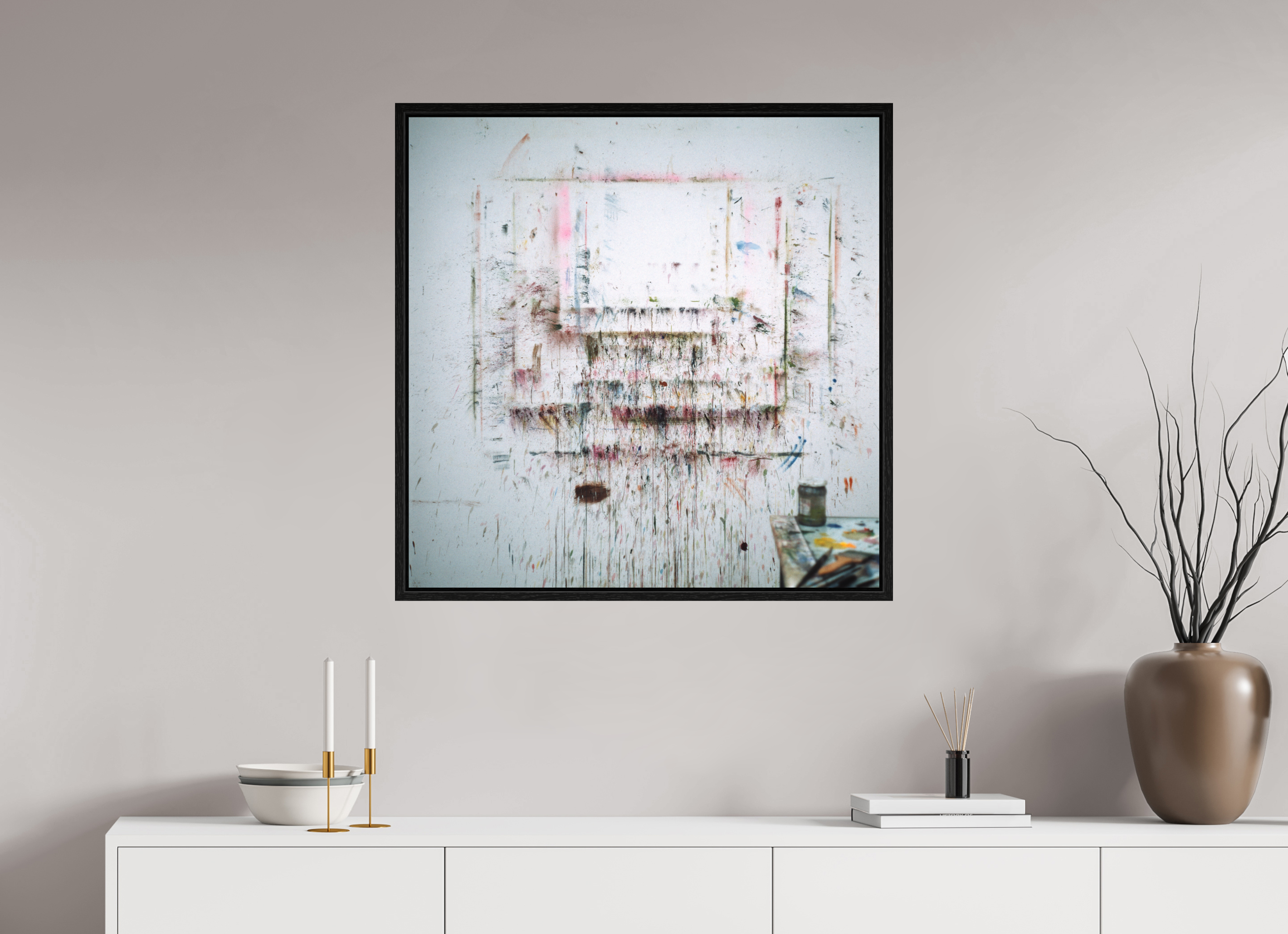 80 x 80 cm, Fine Art Print - Infinity Rag Photo 2 - Ame case 15mm - oak black A for Art