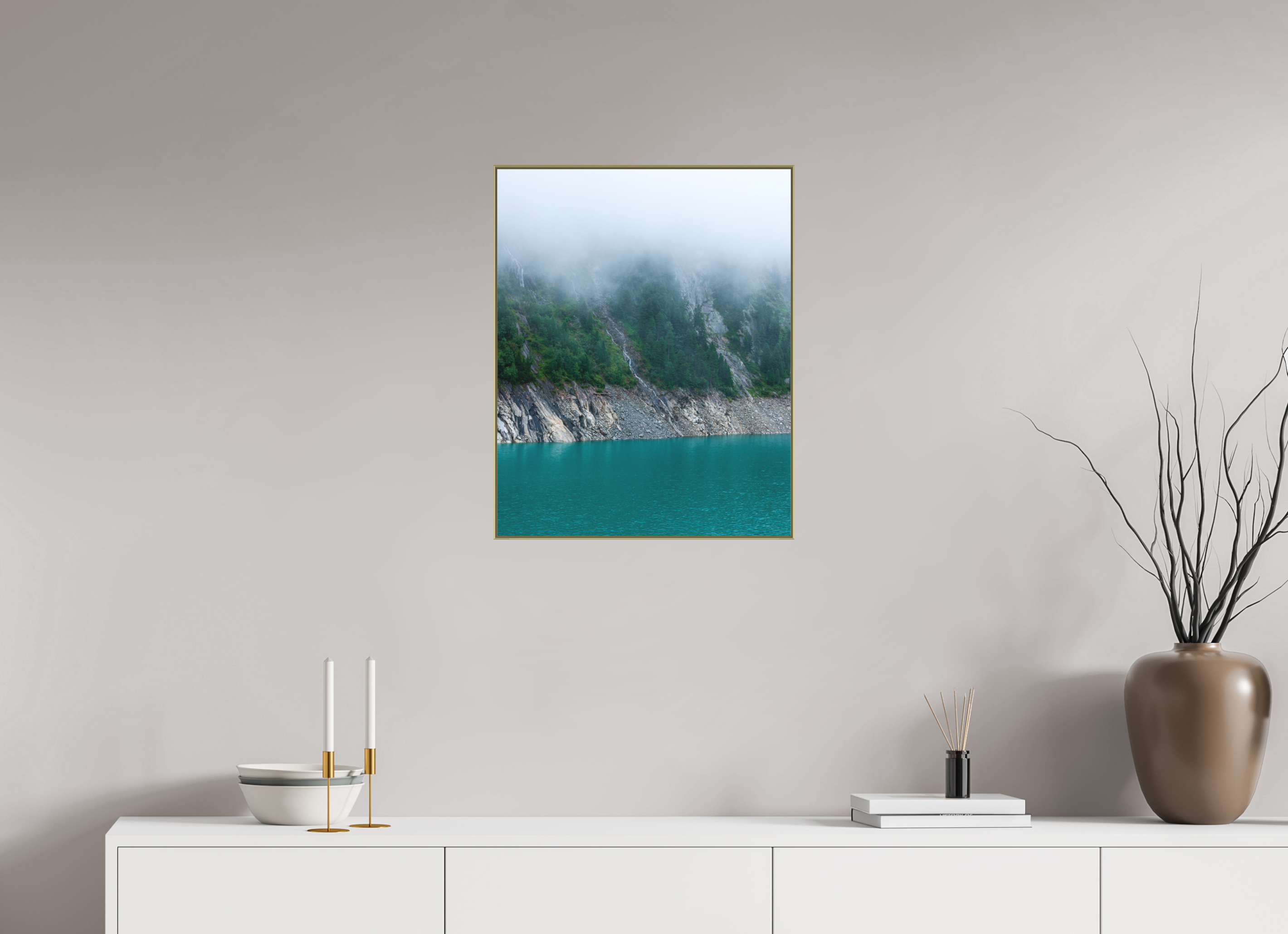 50 x 62,5 cm, Acrylic matt 2mm - Alu American case 25mm - gold 4 Layers