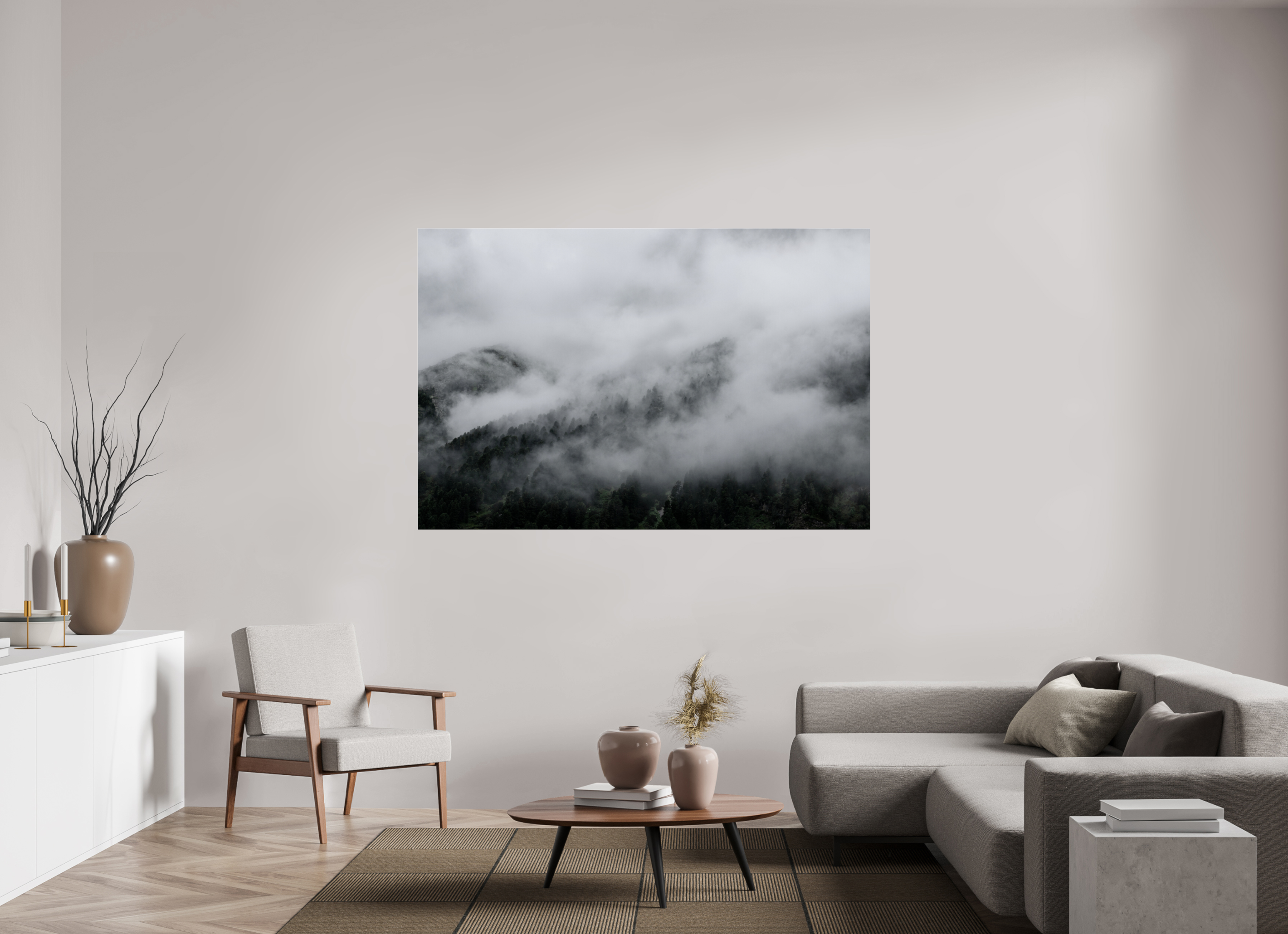 180 x 120 cm, Acrylic glossy 2mm The misty Mountains