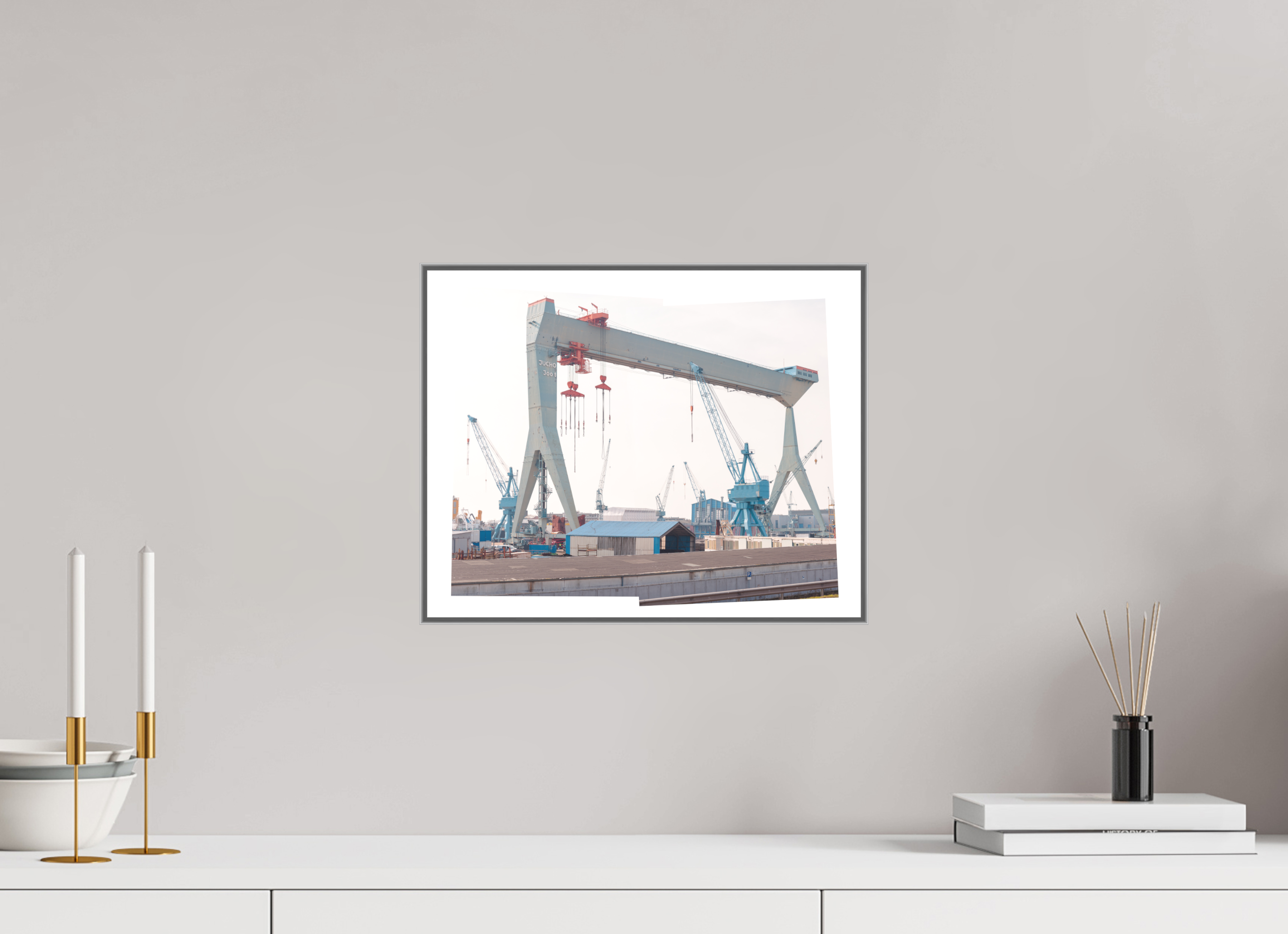 37,5 x 30 cm, Acrylic matt 2mm - Alu American case 25mm - silver Jocho_Portalkran_Hamburg