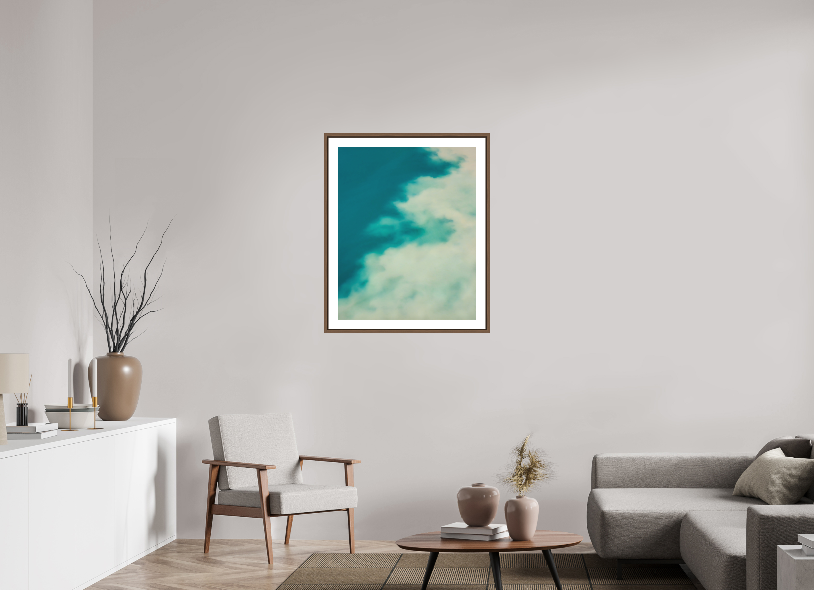 70 x 87,5 cm, Fine Art Print - Infinity Rag Photo 2 - border 5cm- Ame case 15mm - walnut Mingle