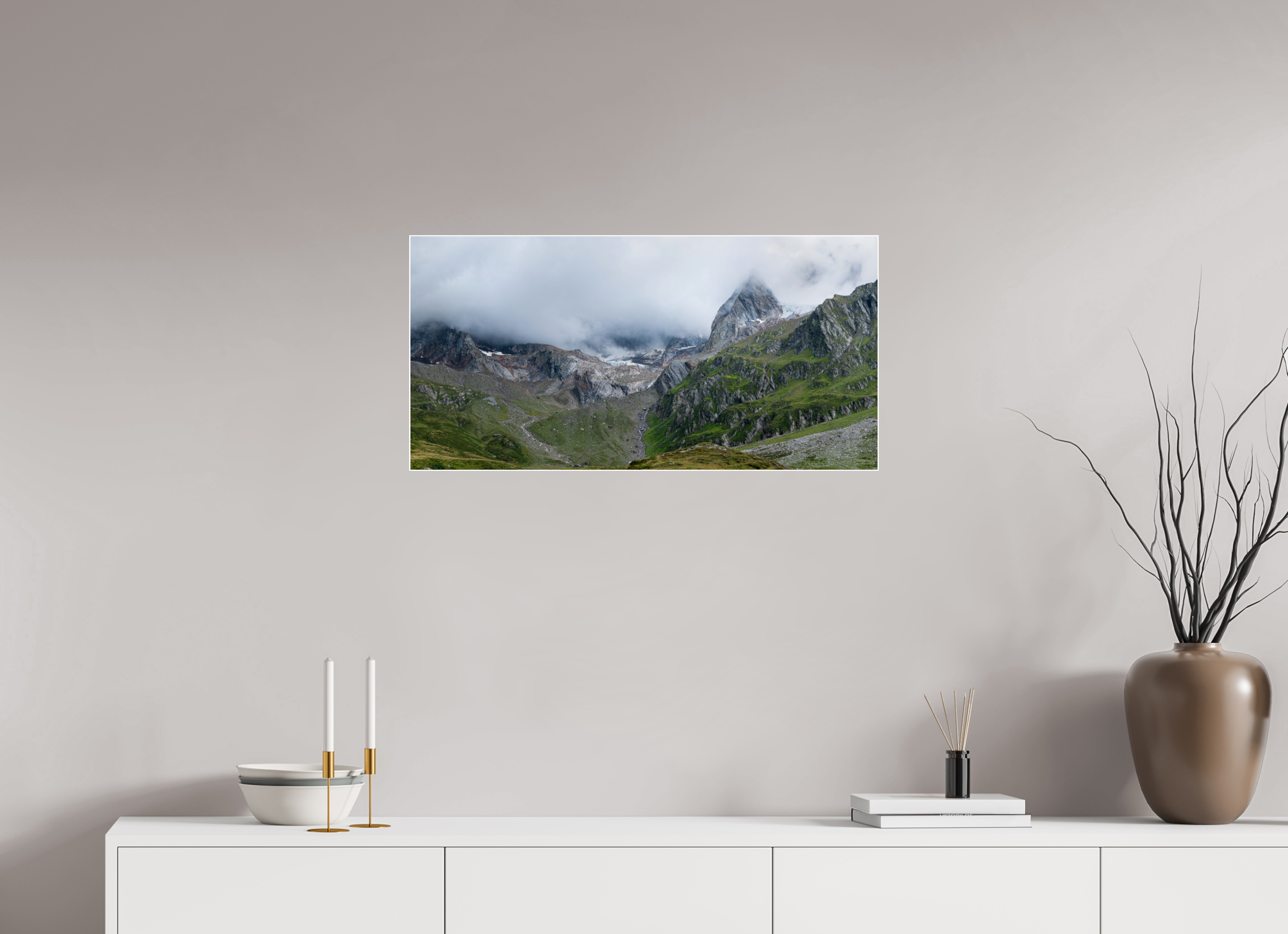 80 x 40 cm, Acrylic glossy 2mm - Alu Slime Frame - white South Tyrol 1/2