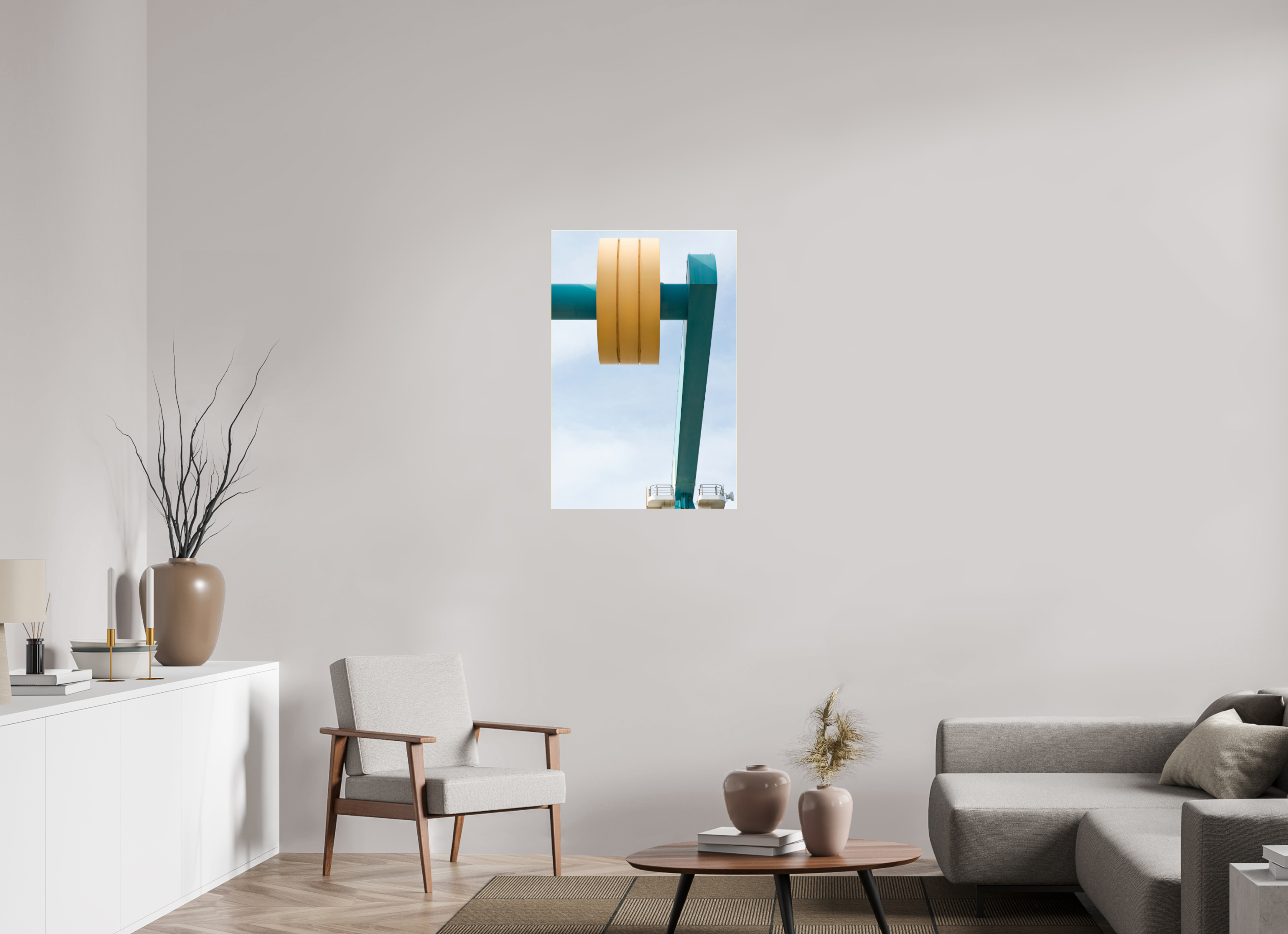 60 x 90 cm, Acrylic glossy 2mm - Alu Slime Frame - gold Counterweight
