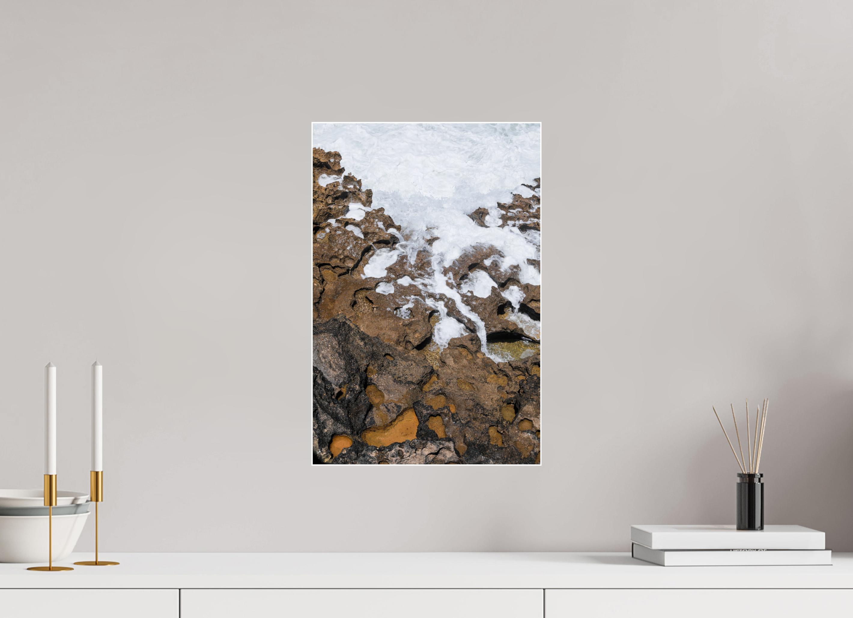 30 x 45 cm, Acrylic glossy 2mm - Alu Slime Frame - white Earth & Sea 2