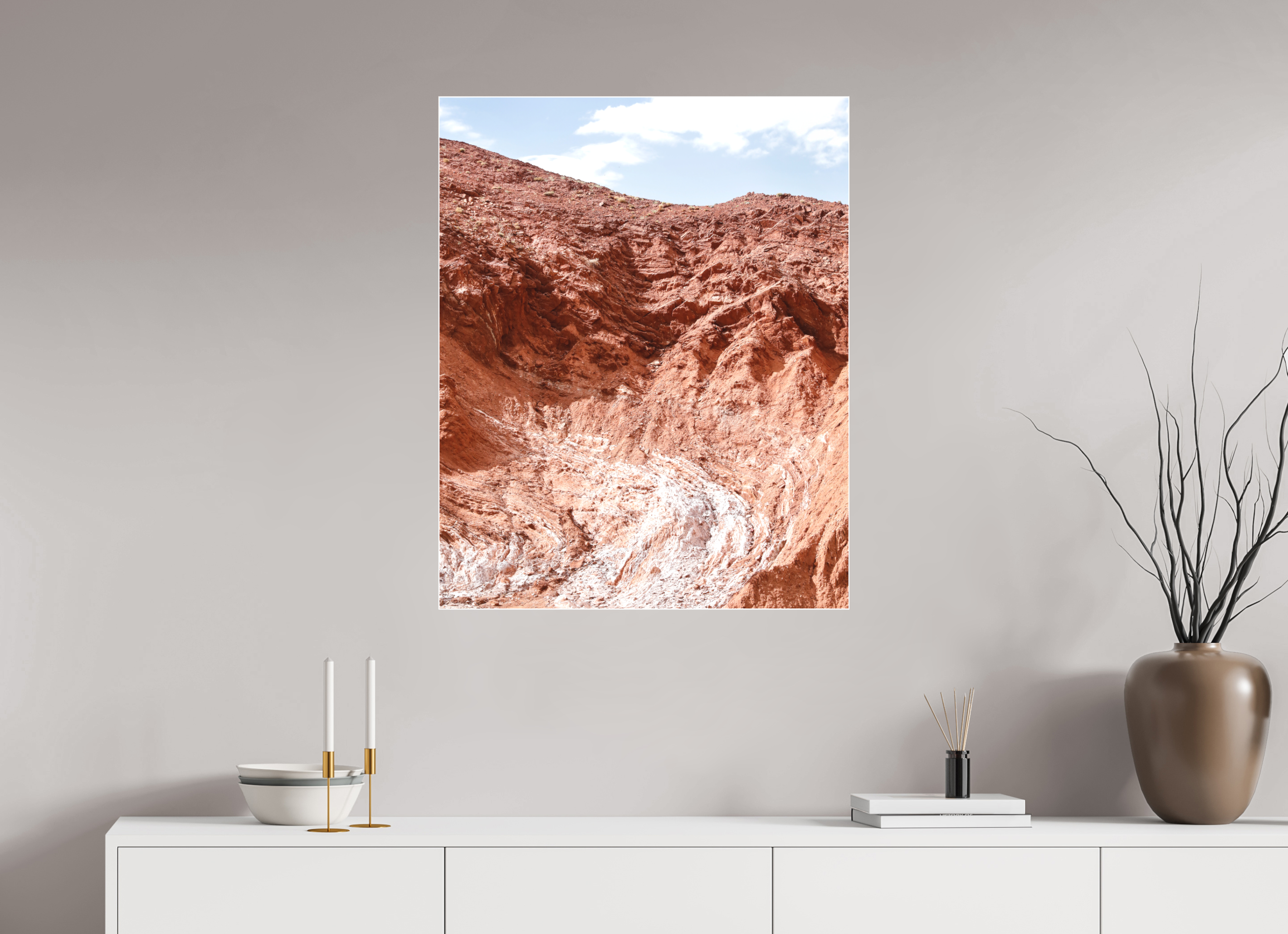 70 x 87,5 cm, Acrylic matt 2mm - Alu Slime Frame - white Atlas, Marocco 3