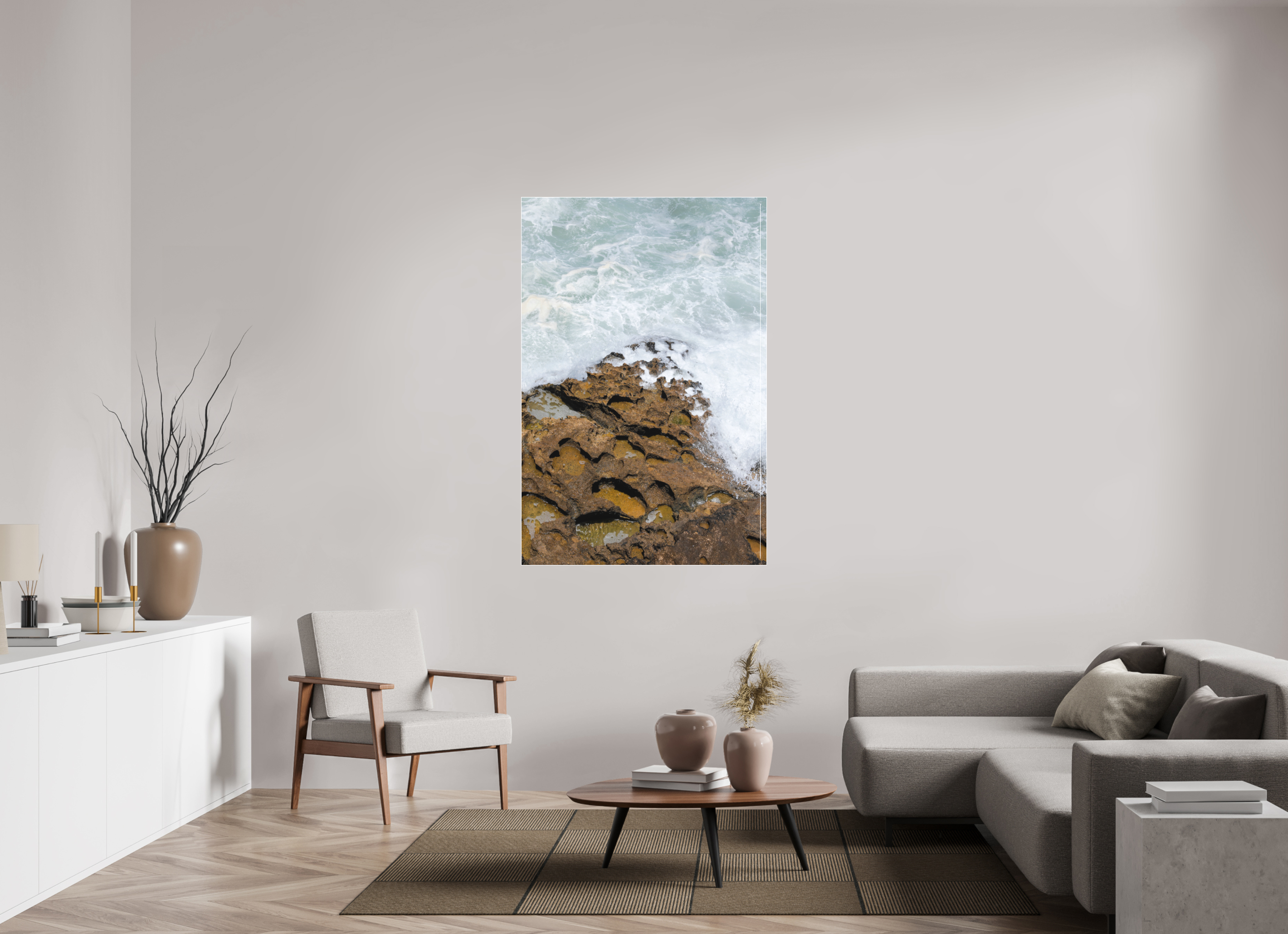 100 x 150 cm, Acrylic matt 2mm - Alu Slime Frame - white Earth & Sea (Kopie)