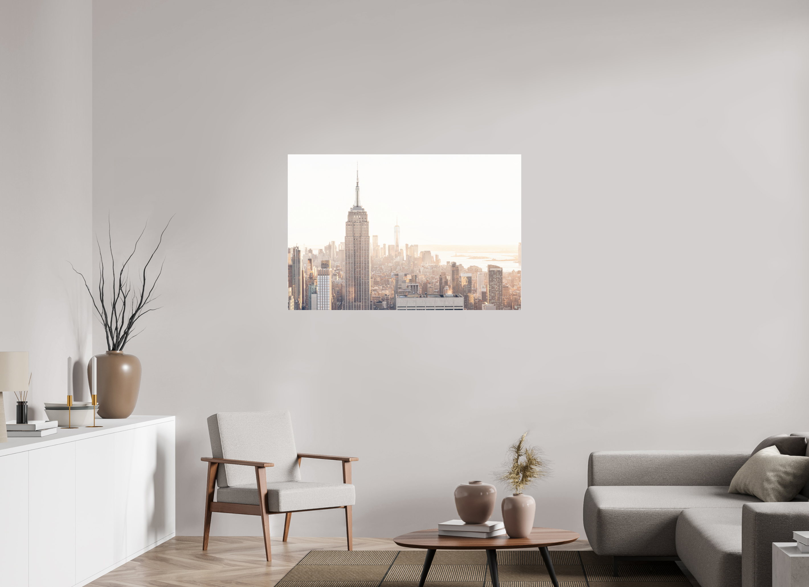 120 x 80 cm, Acrylic glossy 4mm Empire State Building sunnygold