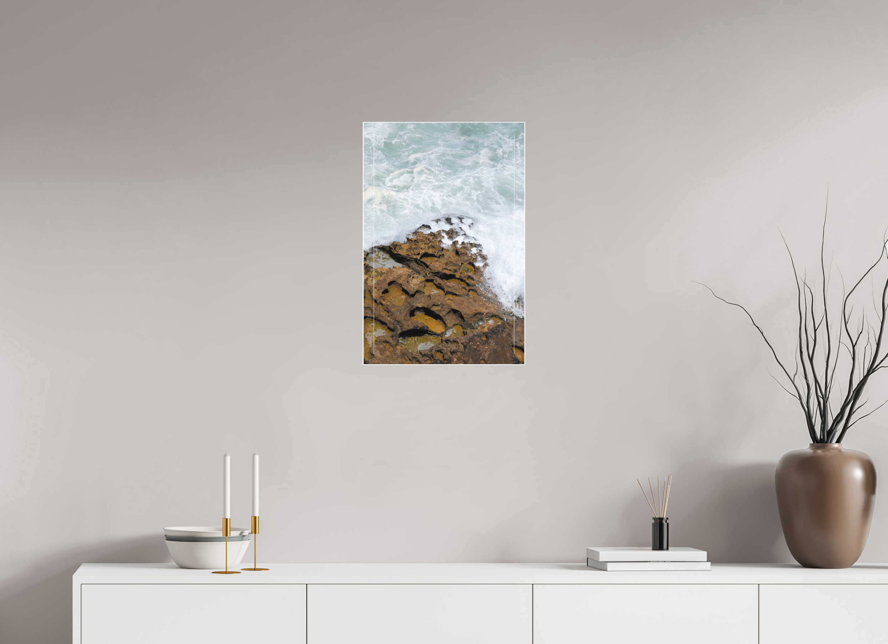40 x 60 cm, Acrylic matt 2mm - Alu Slime Frame - white Earth & Sea (Kopie)