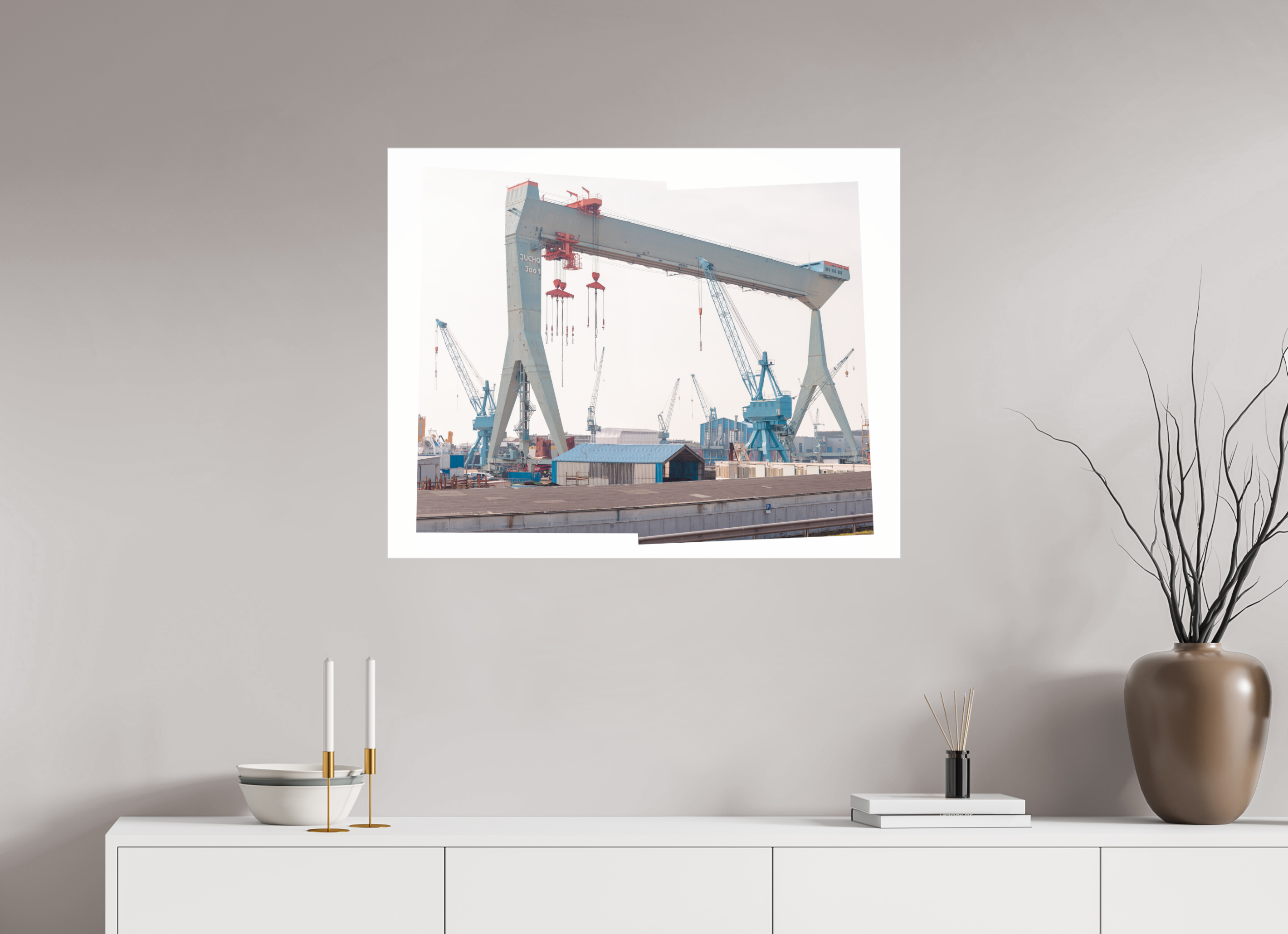 87,5 x 70 cm, Acrylic glossy 2mm - Alu Slime Frame - silver Jocho_Portalkran_Hamburg