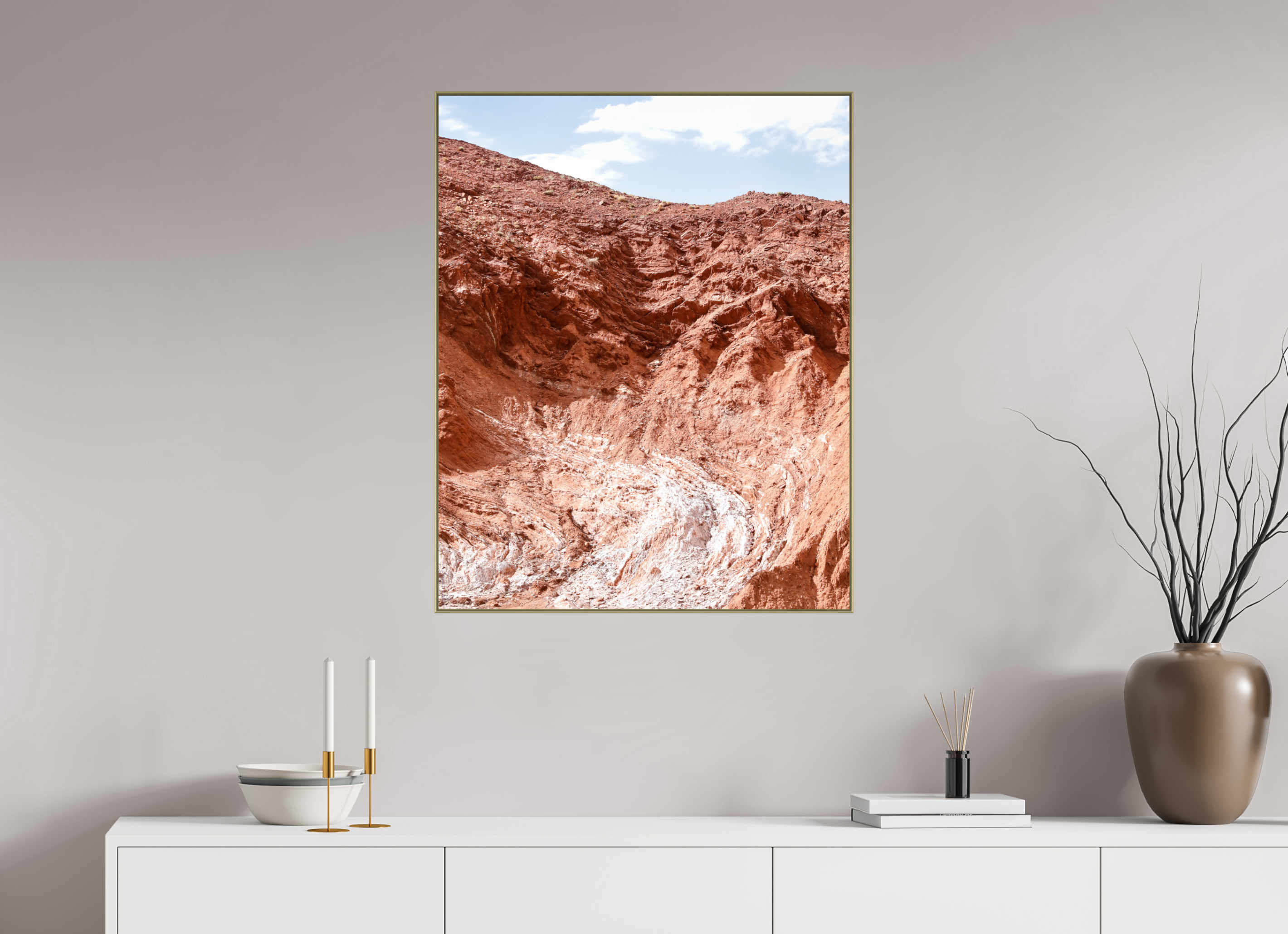 70 x 87,5 cm, Acrylic glossy 2mm - Alu American case 25mm - gold Atlas, Marocco 3