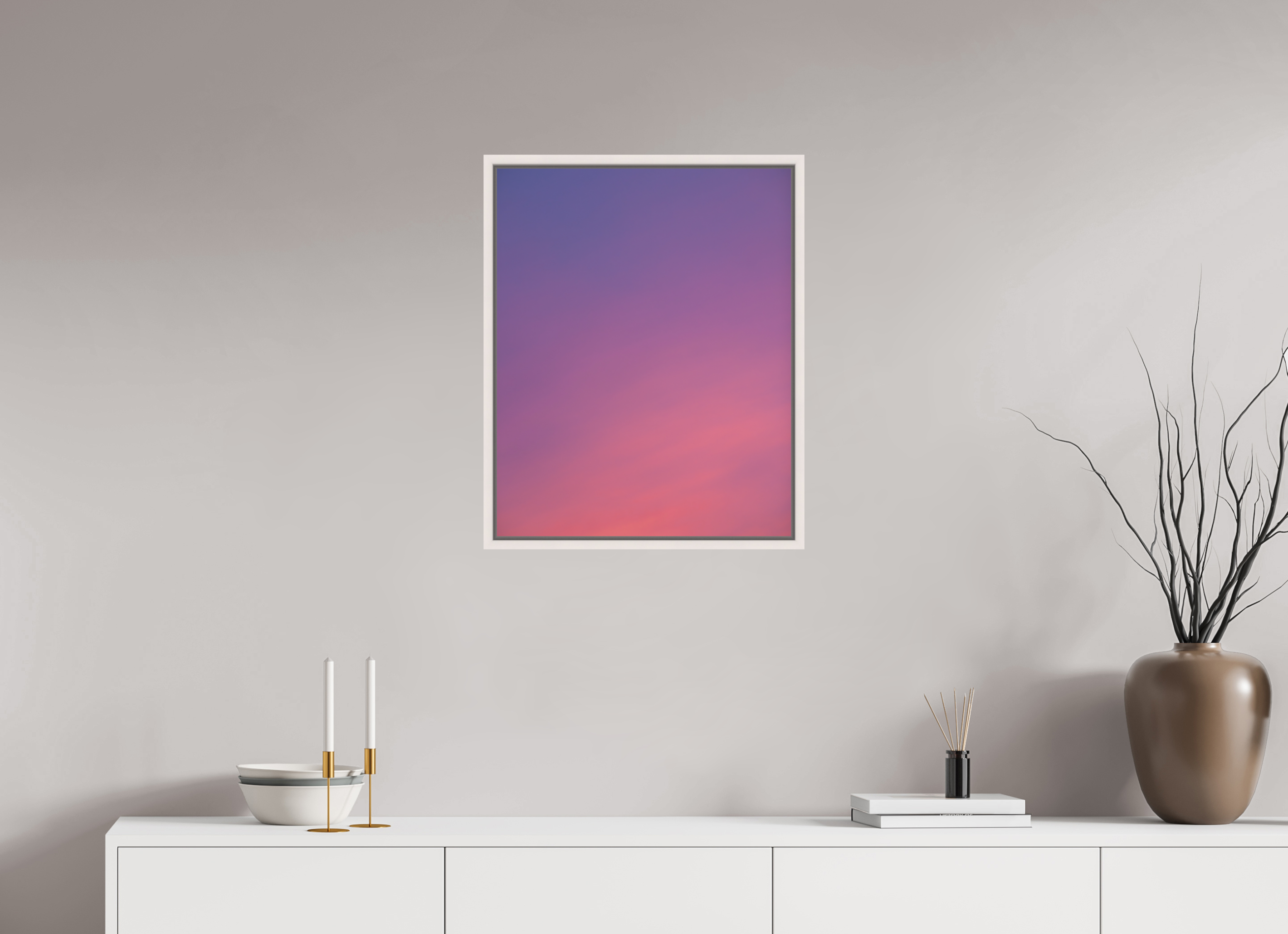 50 x 62,5 cm, Fine Art Print - Infinity Rag Photo 2 - Ame case 15mm - mapple white Sunset in Hamburg