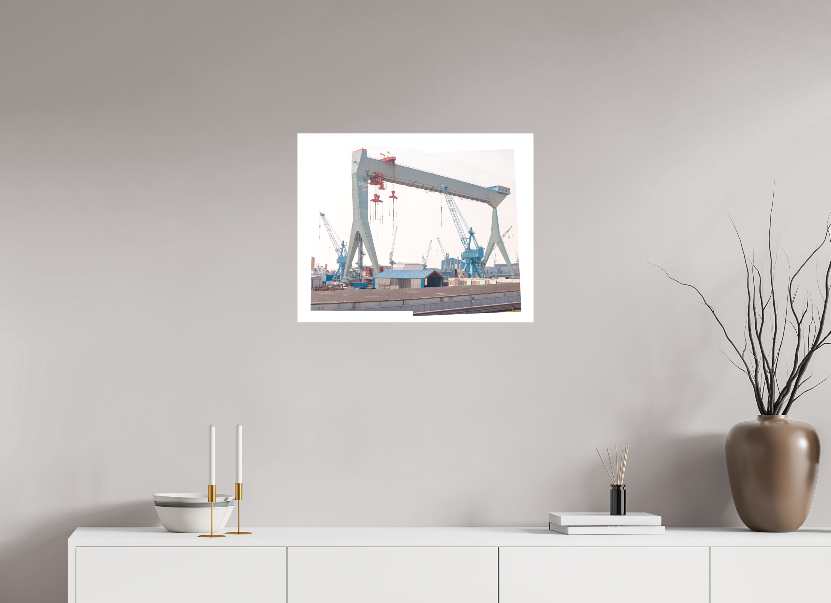 62,5 x 50 cm, Acrylic matt 2mm - Alu Slime Frame - silver Jocho_Portalkran_Hamburg